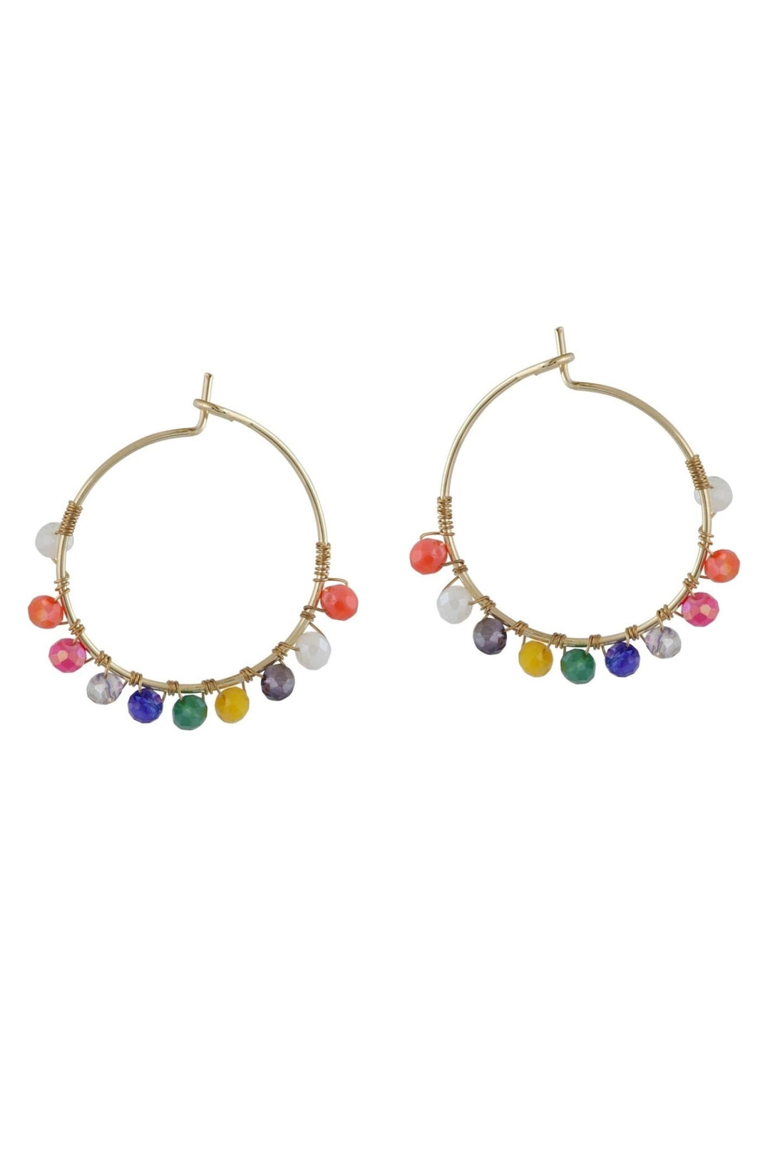 Big Metal 2867 Cressida Beaded Hoop Earrings Neon - Dotique - Big Metal London