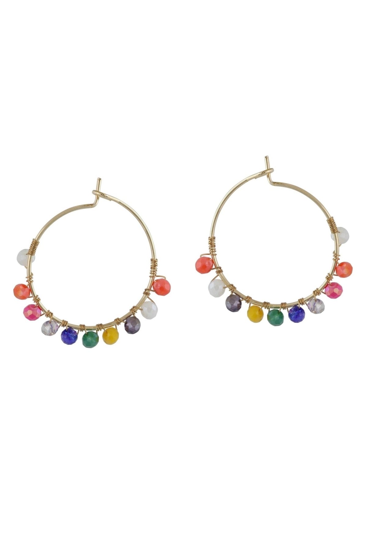 Big Metal 2867 Cressida Beaded Hoop Earrings Neon - Dotique - Big Metal London