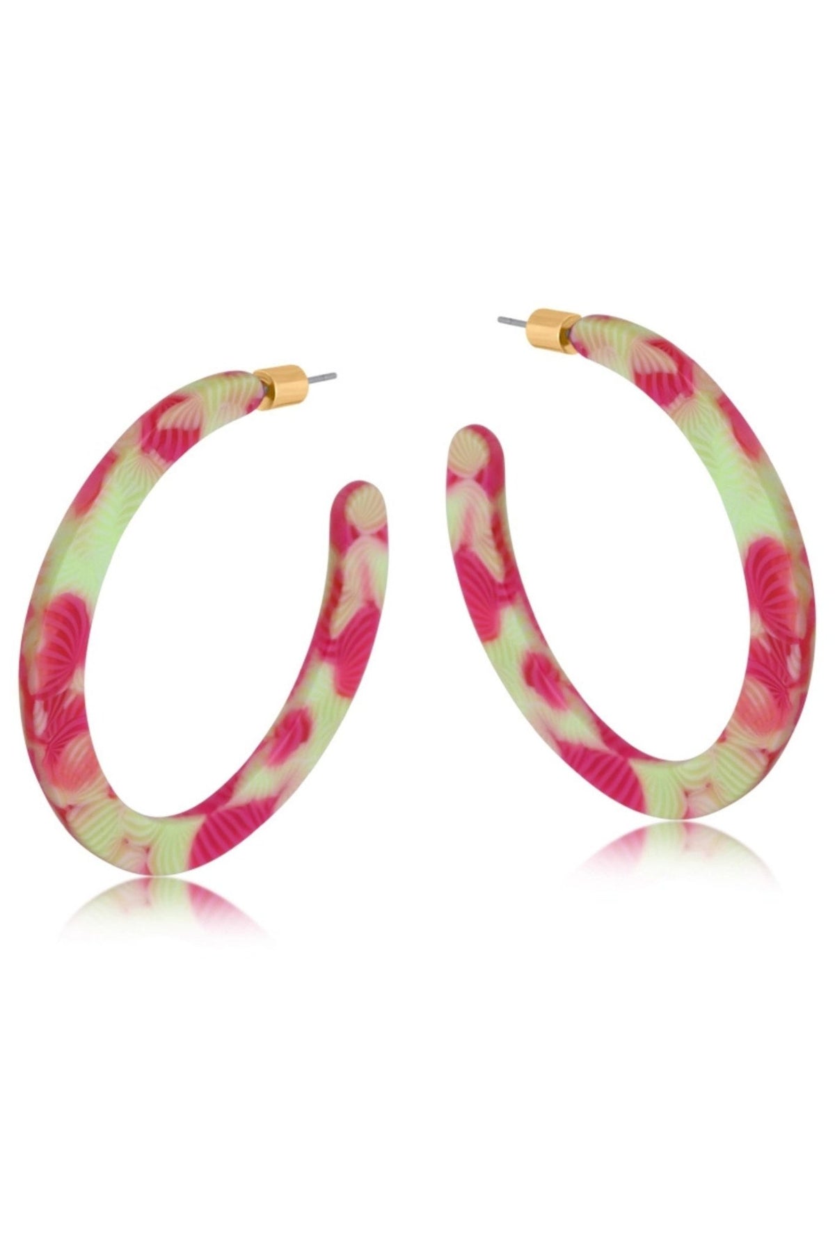 Big Metal 3061 Emma Resin Statement Cut Out Hoop Earrings - Dotique - Big Metal London