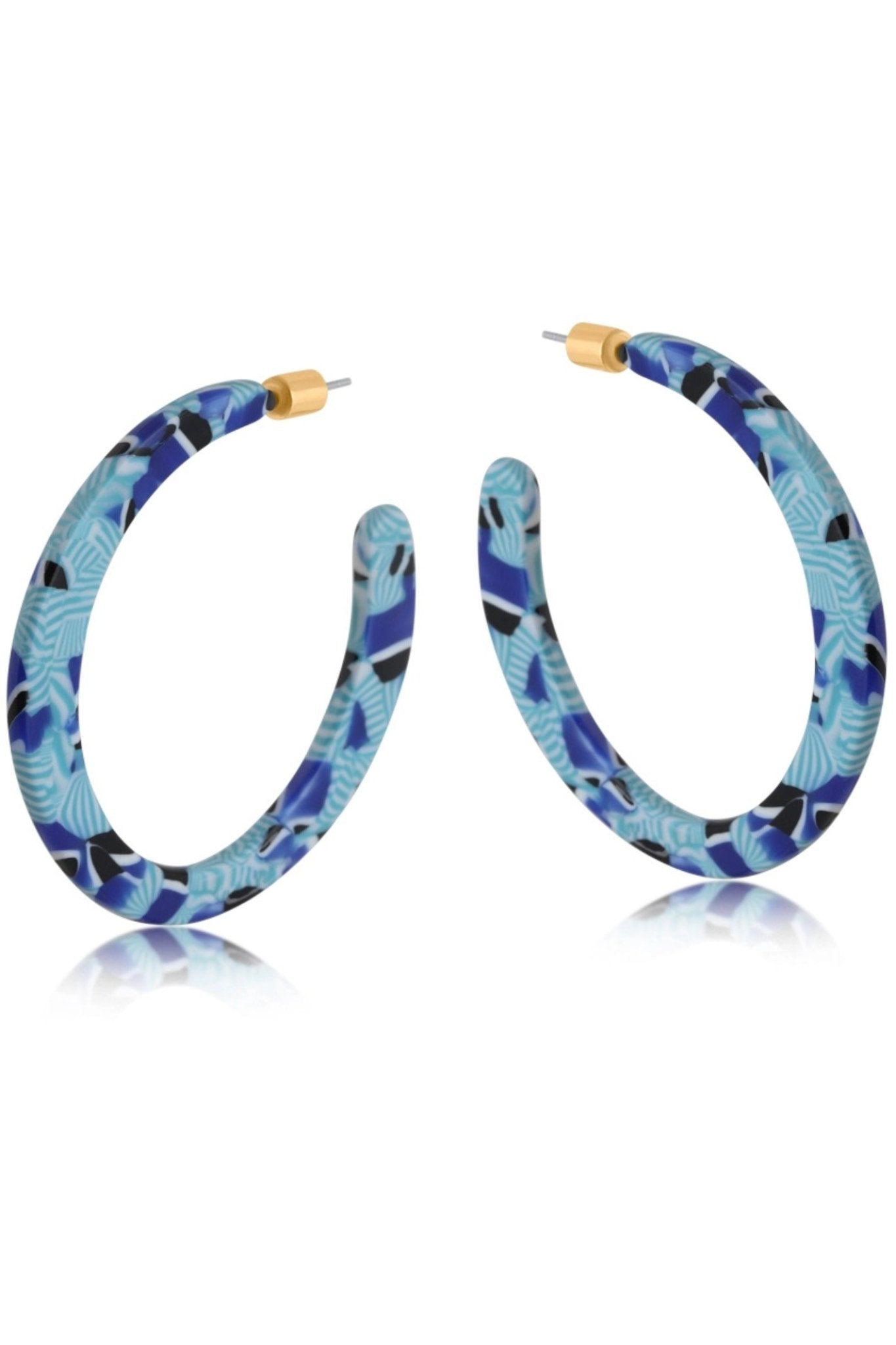 Big Metal 3061 Emma Resin Statement Cut Out Hoop Earrings - Dotique - Big Metal London