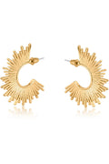 Big Metal 3087 Amanda Half Disc Sunburst Earrings Gold - Dotique - Big Metal London