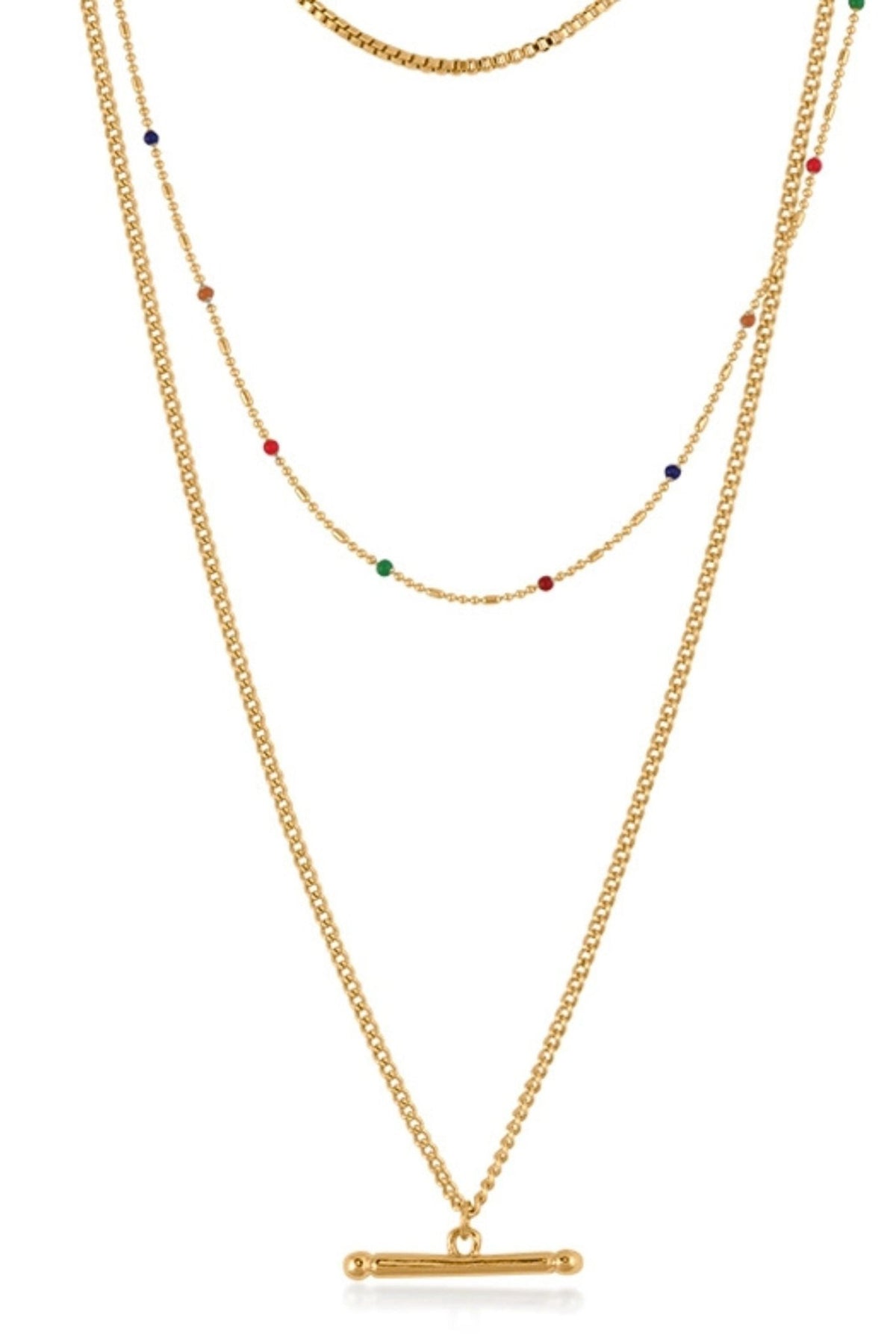 Big Metal 3129 Camille Long 3 Layered Necklace - Dotique - Big Metal London