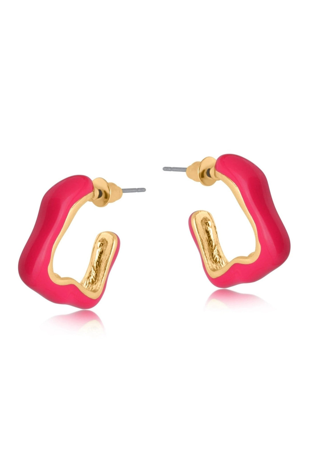 Big Metal 3136 Camelia Squiggle Enamelled Hoop Earrings - Dotique - Big Metal London