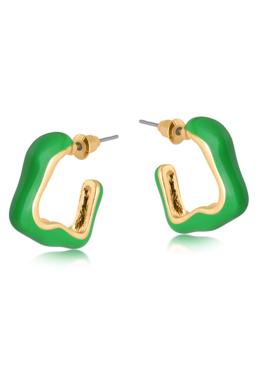 Big Metal 3136 Camelia Squiggle Enamelled Hoop Earrings - Dotique - Big Metal London