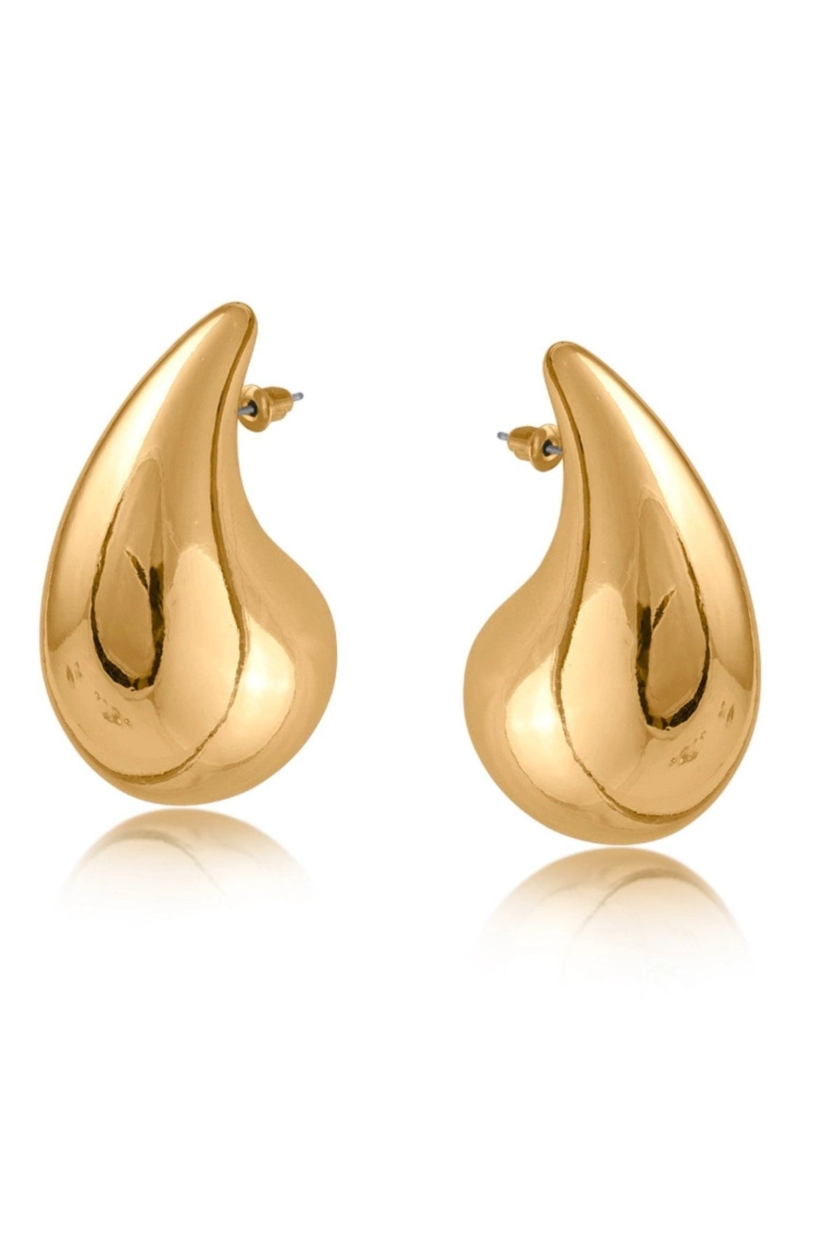 Big Metal 3276 Ginna Teardrop Earrings Gold - Dotique - Big Metal London