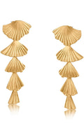 Big Metal 3313 Freya Fan Drop Long Tiered Earrings - Dotique - Big Metal London
