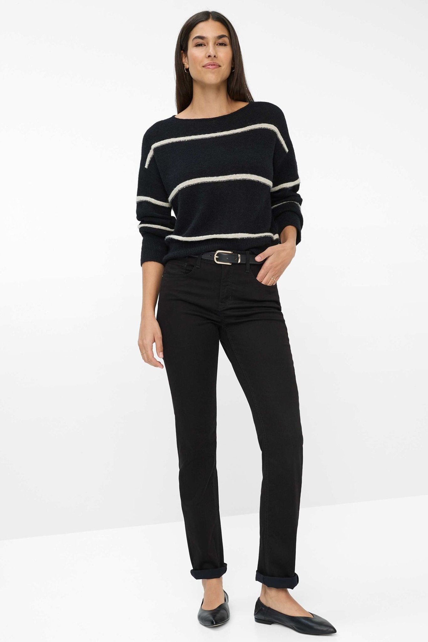 Brax 71 - 1707 02 Mary Five - Pocket Straight Leg Jeans Black Regular Fit - Dotique - Brax