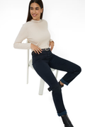 Brax 71-1707 22 Mary Winter Dream Five-Pocket Straight Leg Jeans Dark Blue