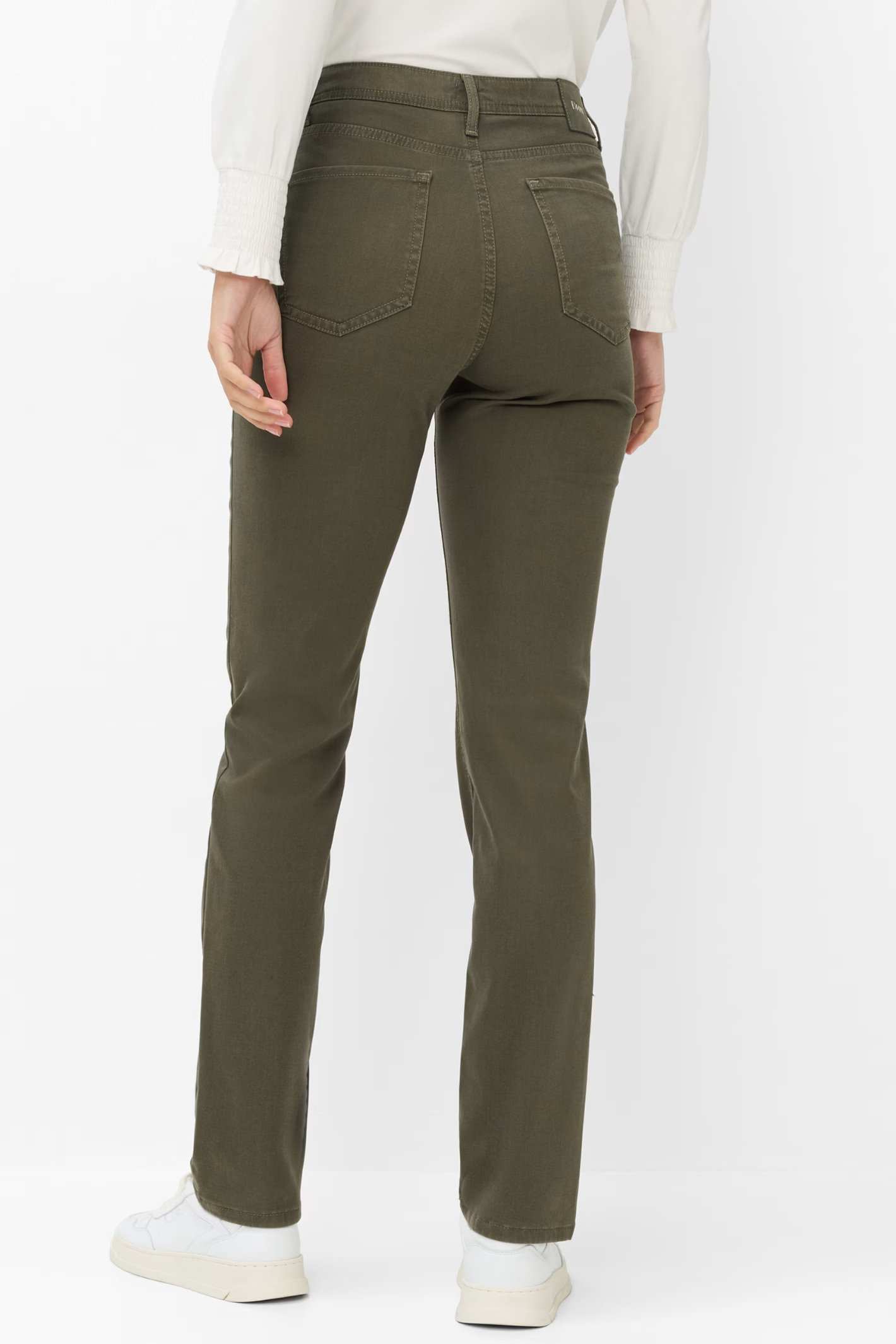 Brax 71-1707 33 Mary Winter Dream Five-Pocket Straight Leg Jeans Green Khaki