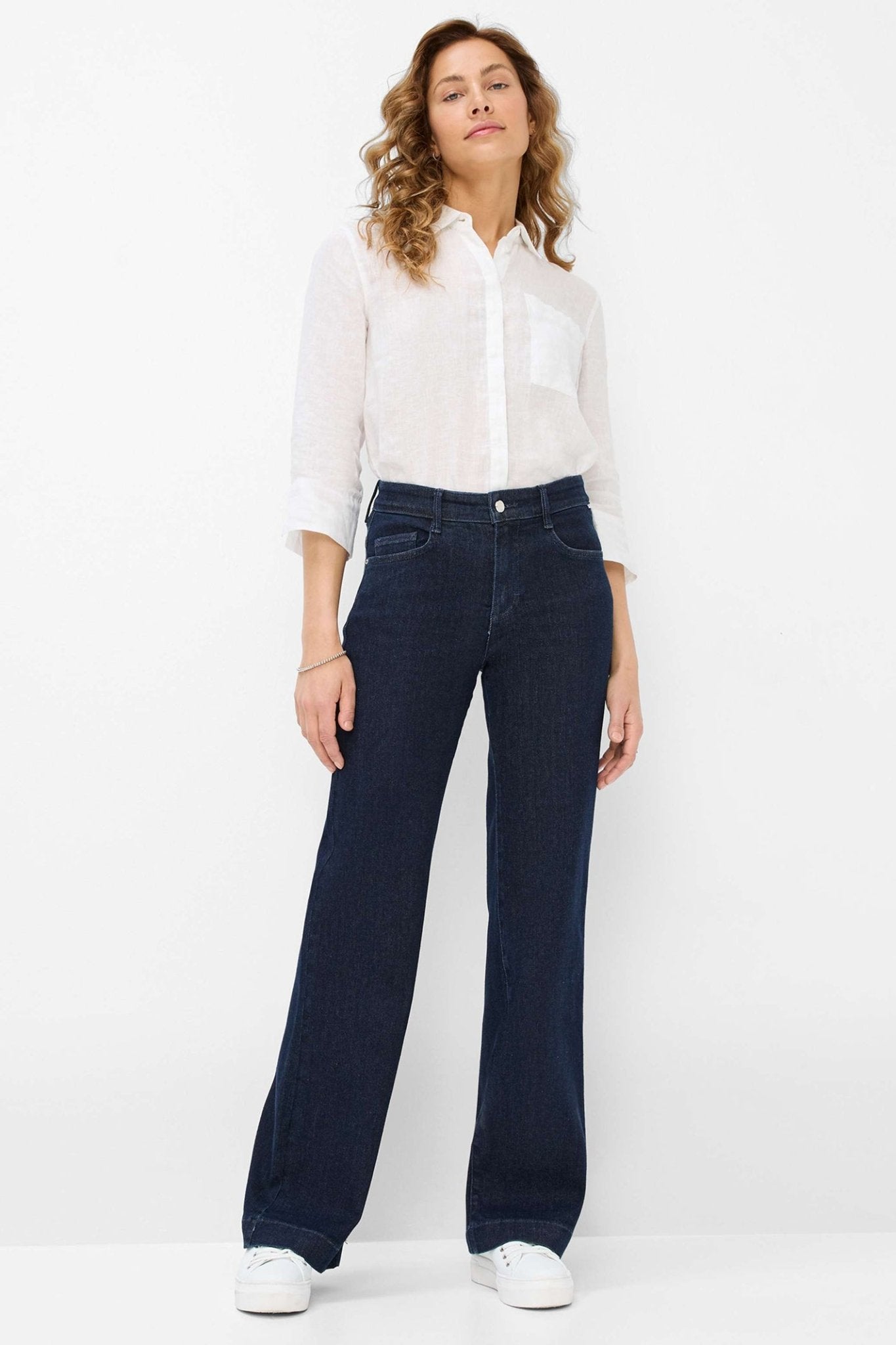 Brax Maine 70 - 7150 22 Clean Dark Blue Wide Leg Jeans - Dotique - Brax