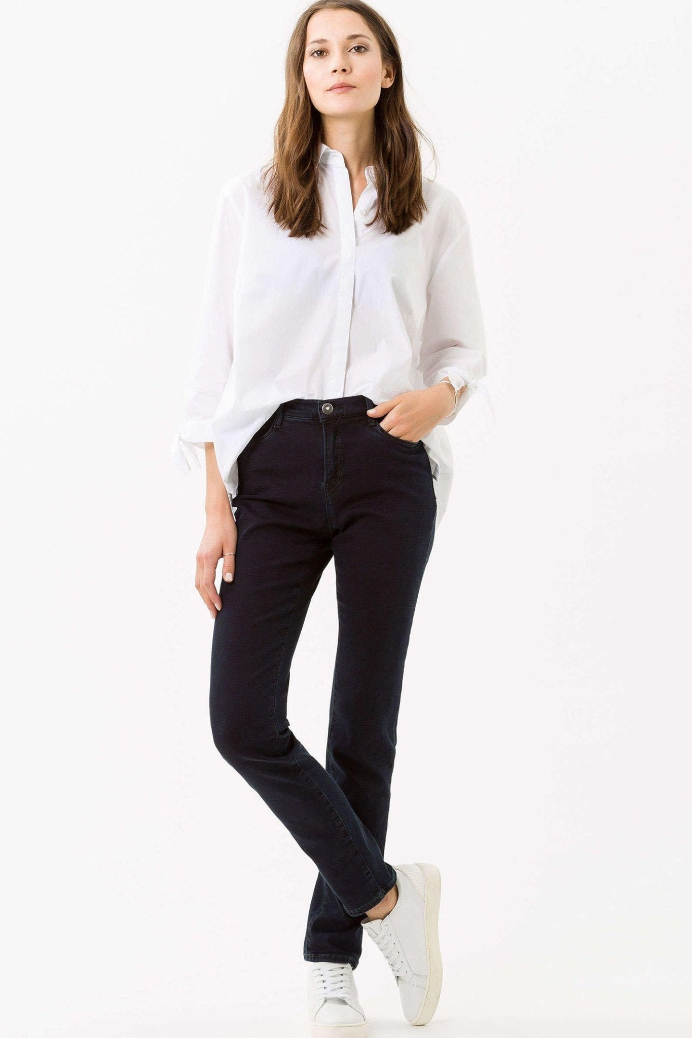Brax Mary 70-4000 22 Clean Dark Blue Slim Fit Straight Leg Jeans - Dotique Chesterfield