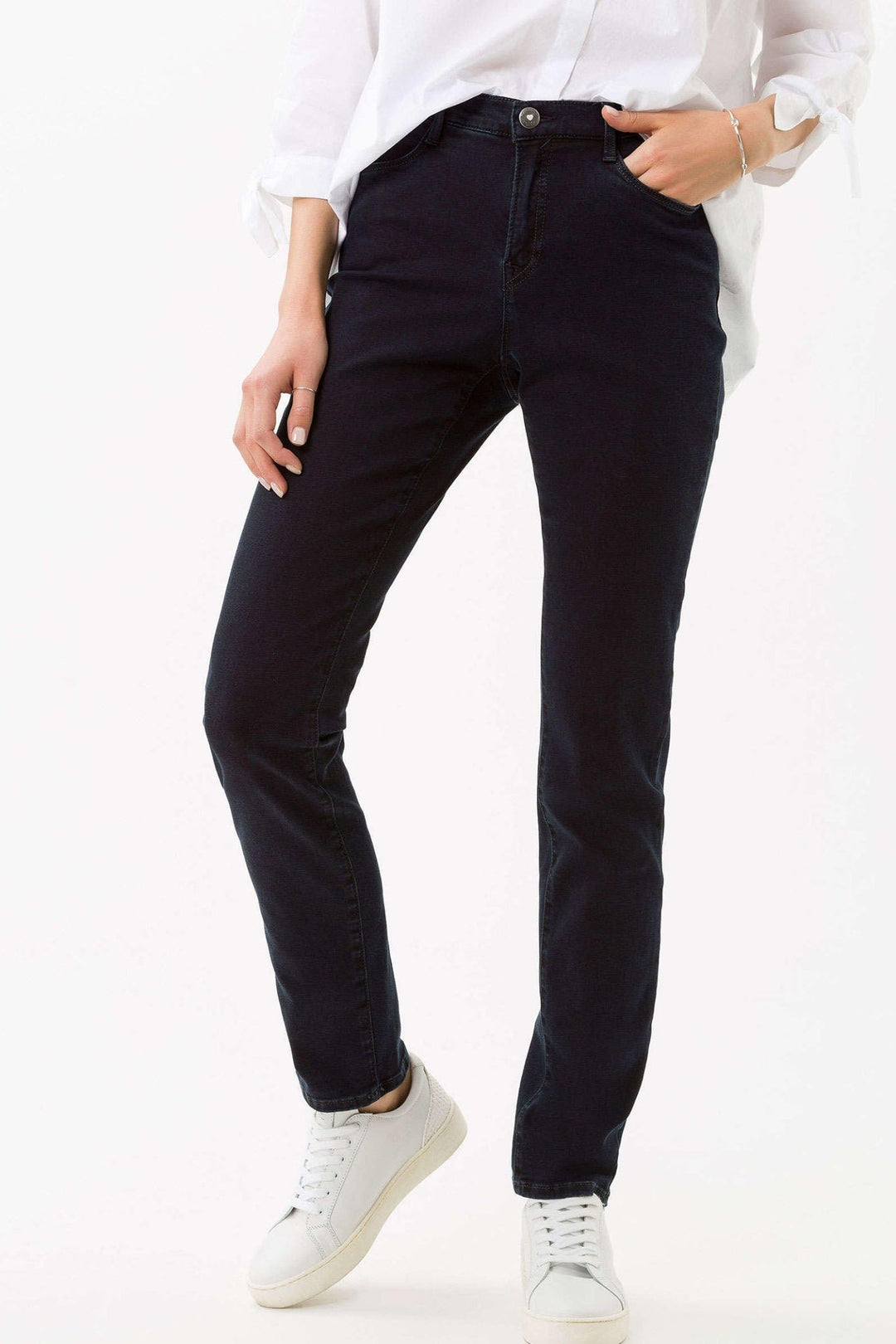 Brax Mary 70-4000 22 Clean Dark Blue Slim Fit Straight Leg Jeans - Dotique Chesterfield