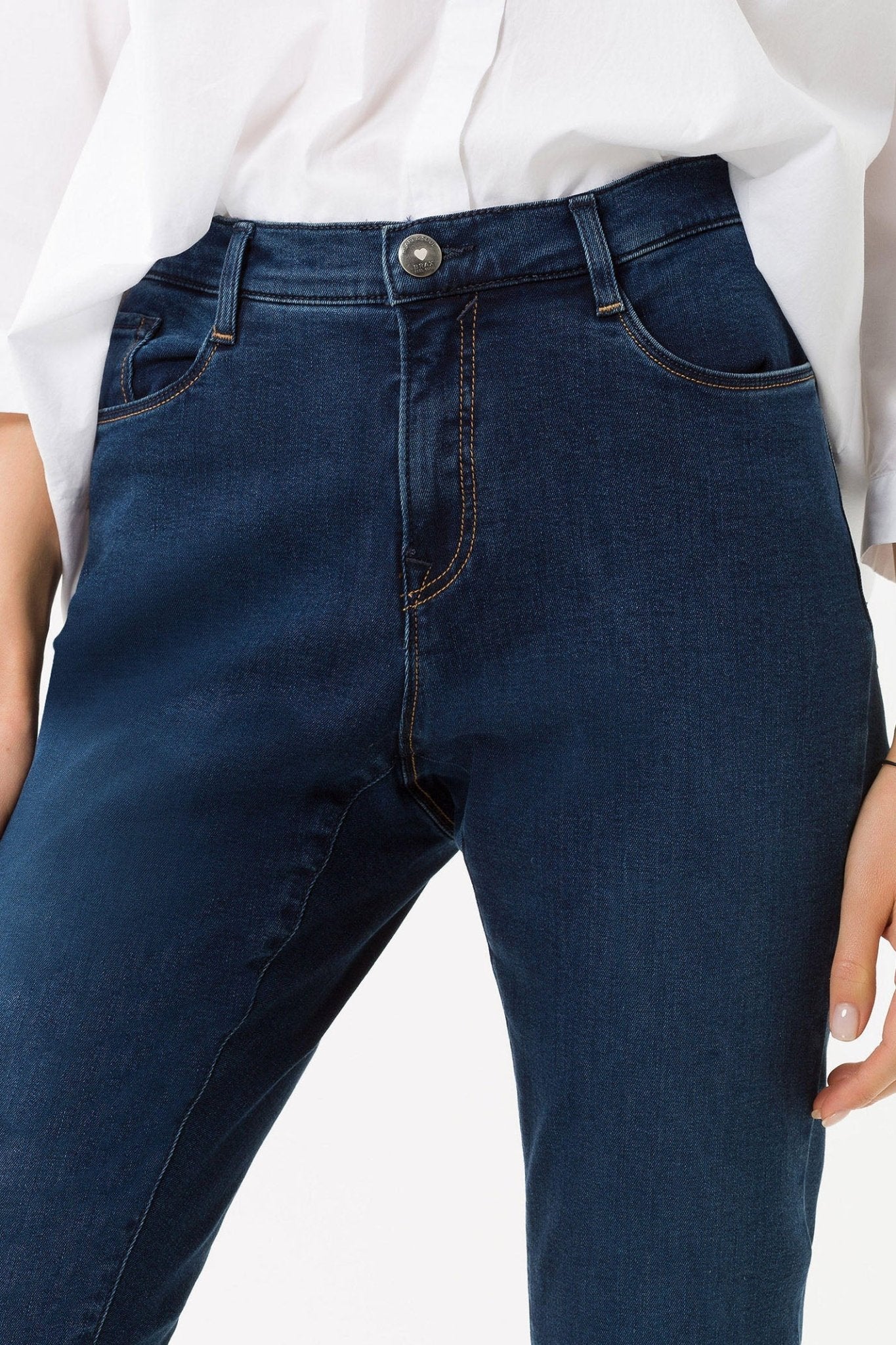 Brax Mary 70-4000 25 Slightly Used Regular Blue Slim Fit Straight Leg Jeans - Dotique Chesterfield