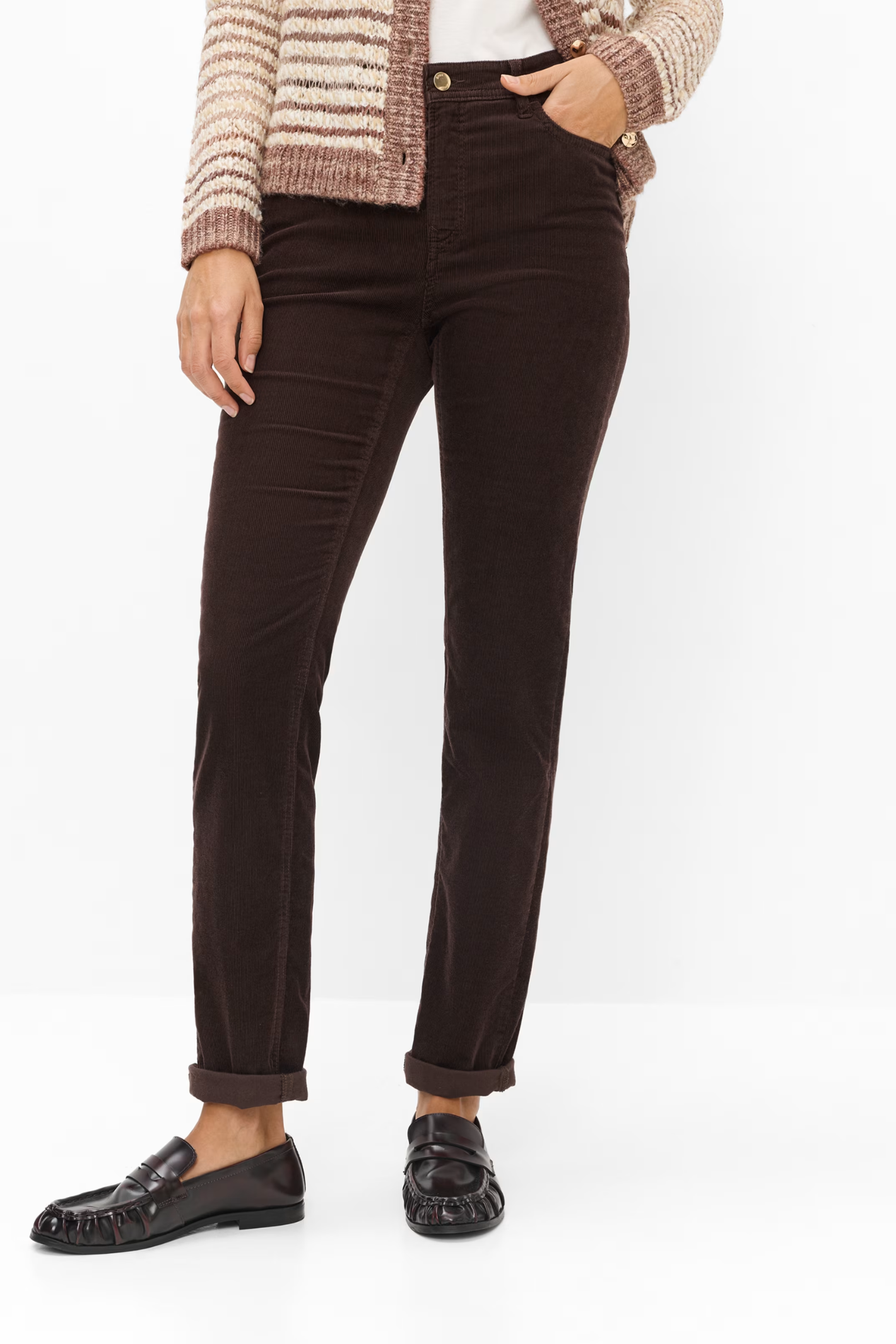 BRAX Mary Corduroy Trousers 9-3833/55 Dark Brown