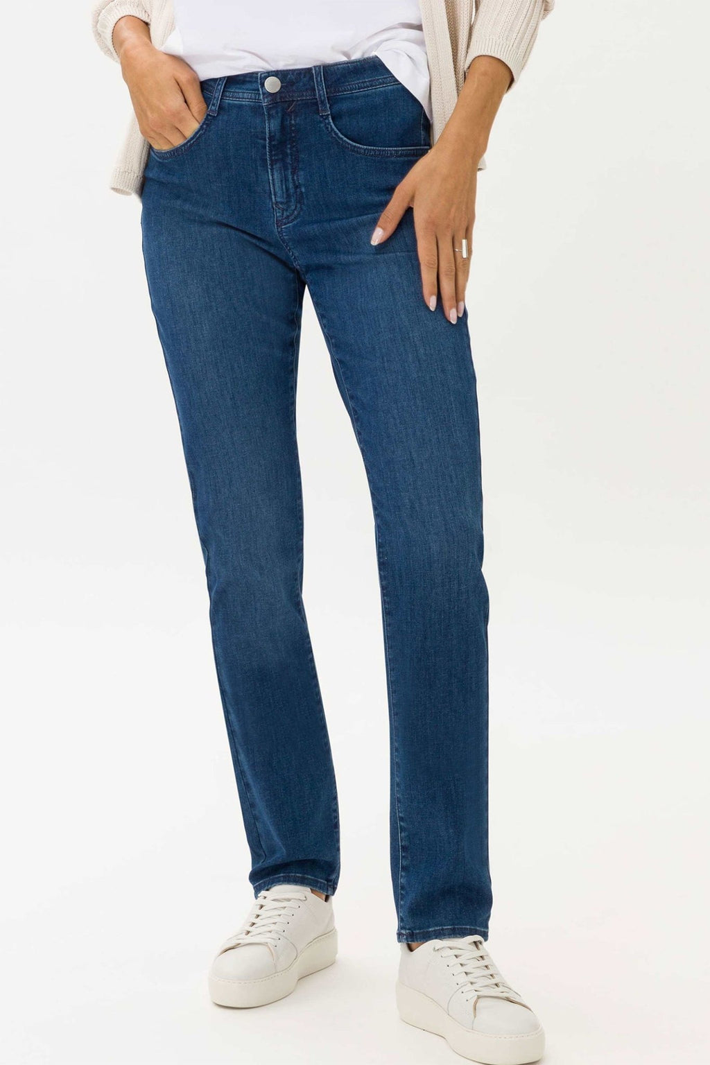 Brax Mary Used Short Length Blue Slim Fit Straight Leg Jeans 70 - 7000 25 - Dotique - Brax