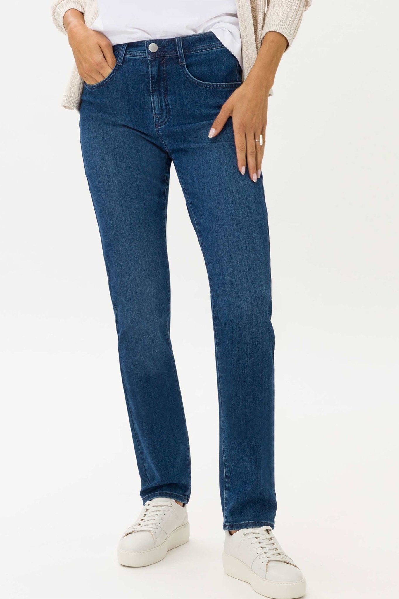 Brax Mary Used Short Length Blue Slim Fit Straight Leg Jeans 70 - 7000 25 - Dotique - Brax