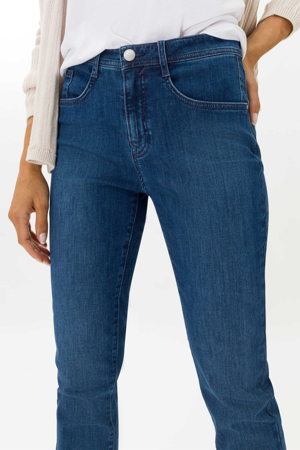 Brax Mary Used Short Length Blue Slim Fit Straight Leg Jeans 70 - 7000 25 - Dotique - Brax