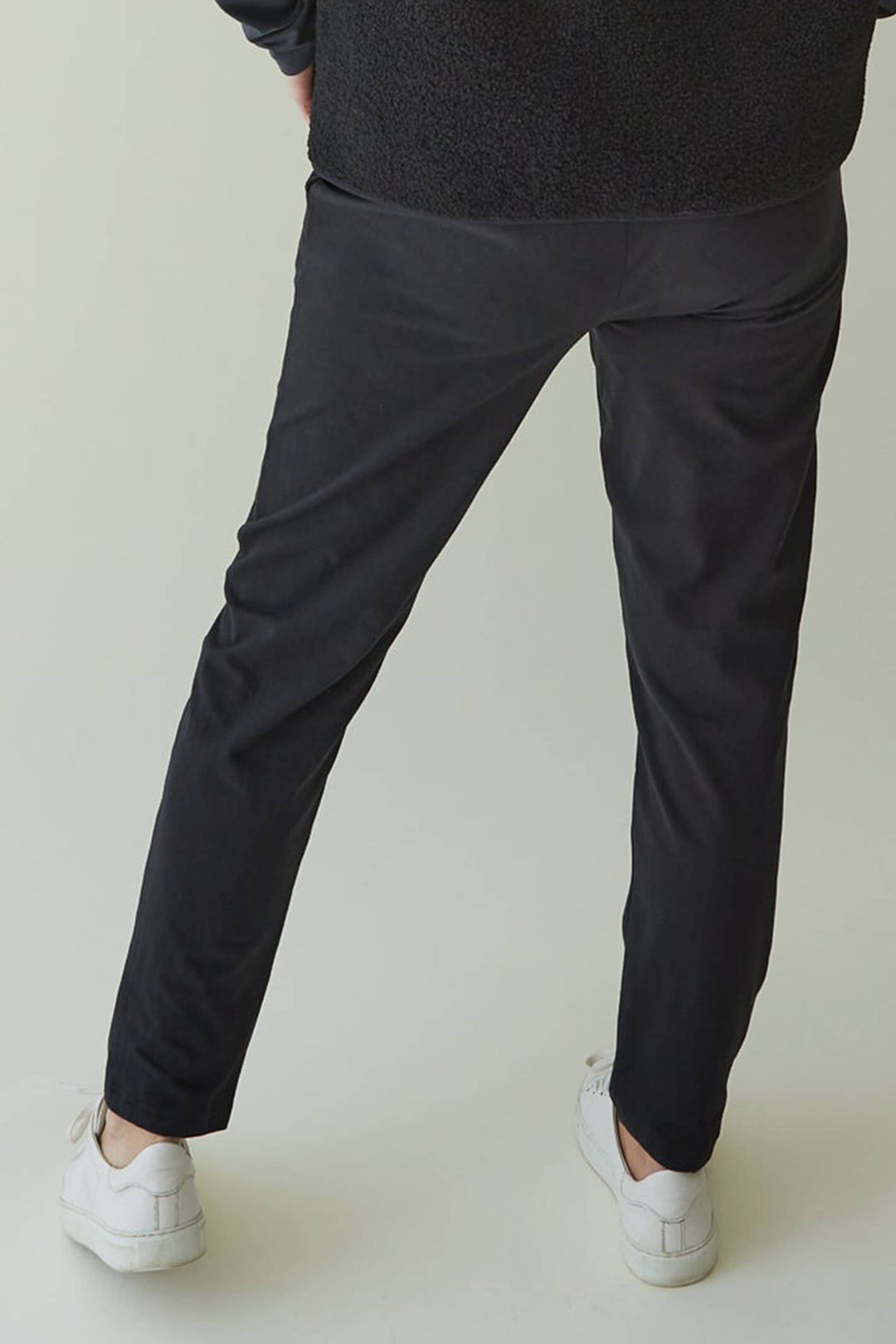 Chalk Brooke Black Slim Fit Organic Jersey Trousers - Dotique Chesterfield