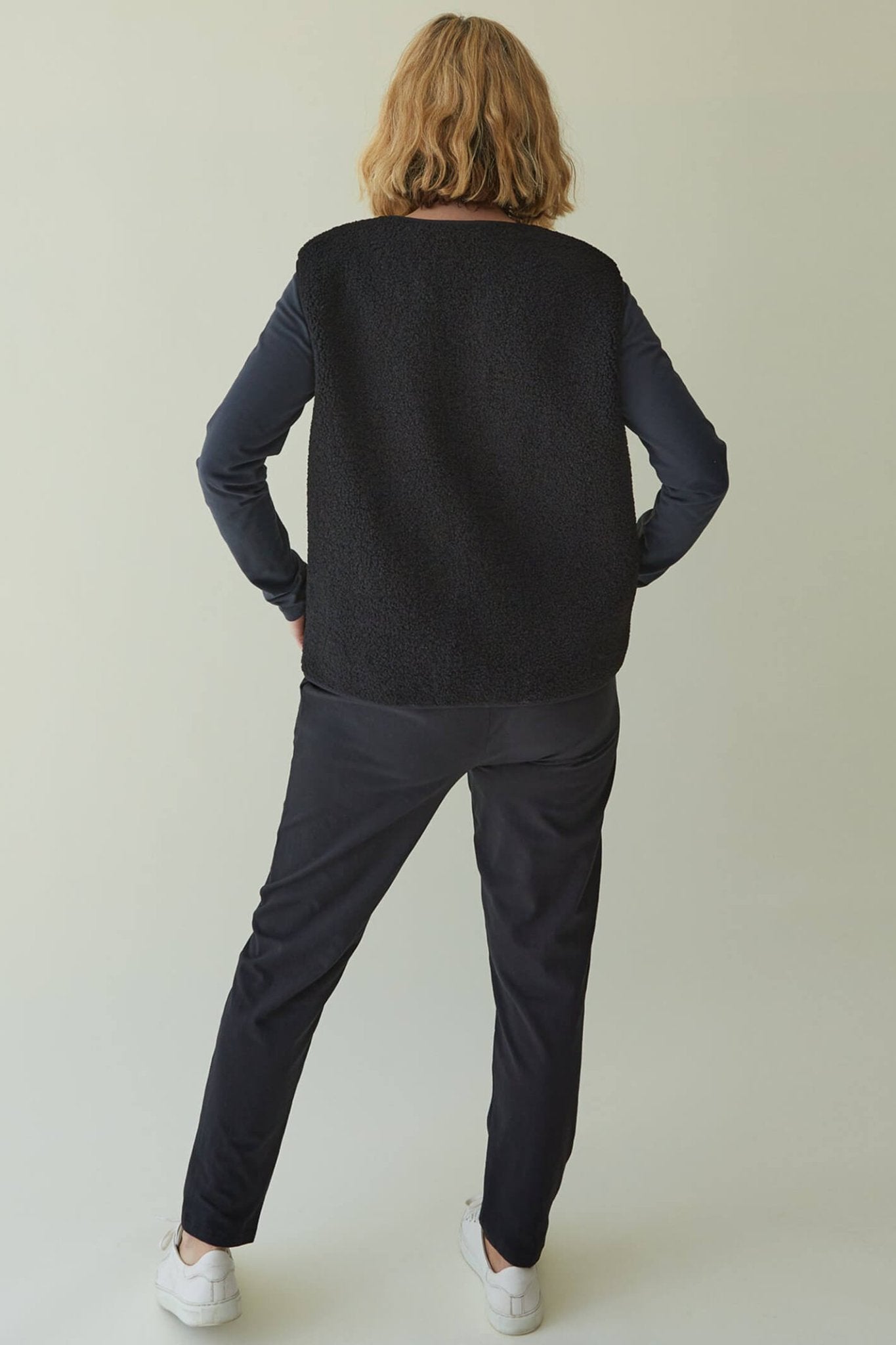 Chalk Brooke Black Slim Fit Organic Jersey Trousers - Dotique Chesterfield