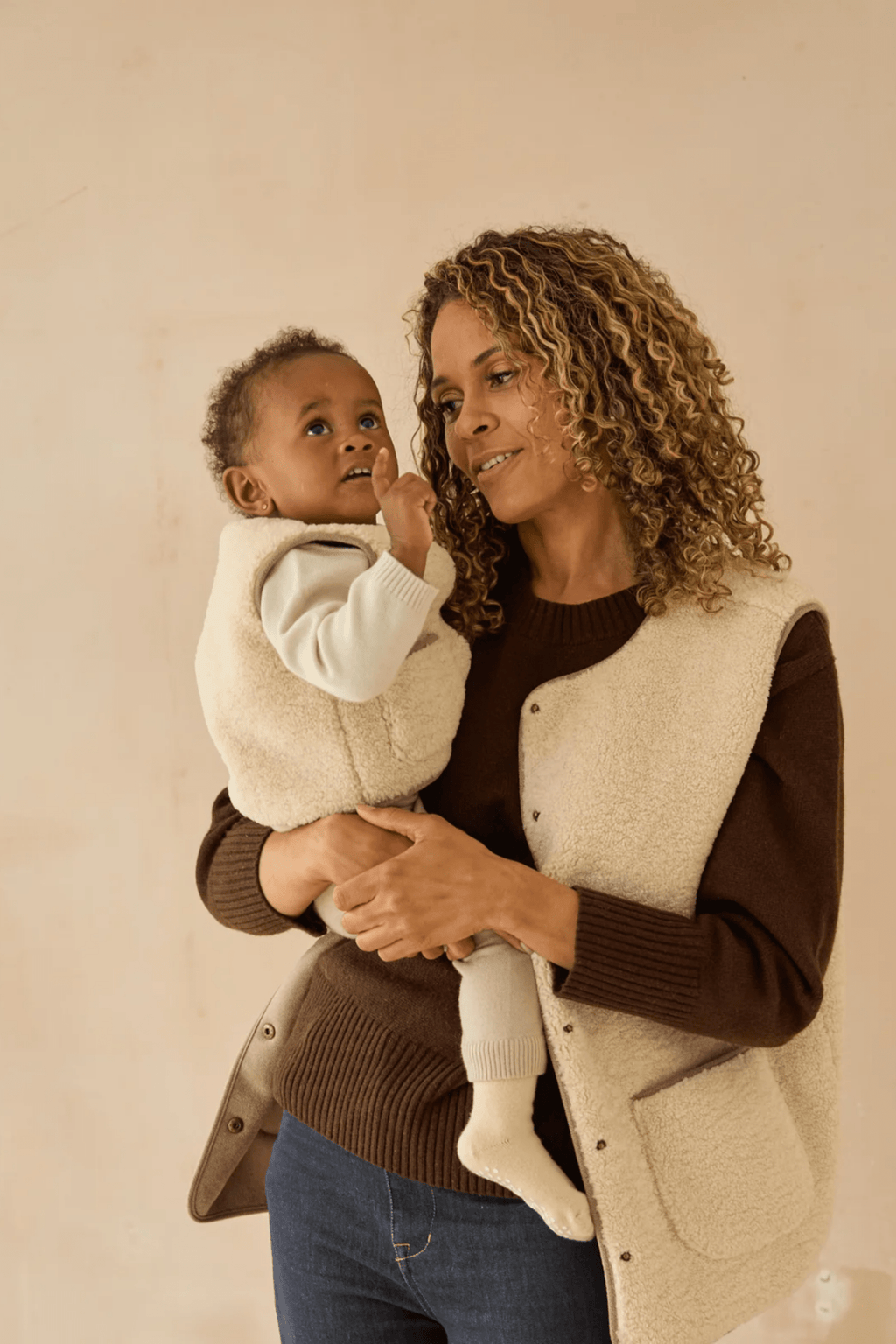 Chalk Mini Babies Lamb Gilet Polar Cream - Dotique - Chalk