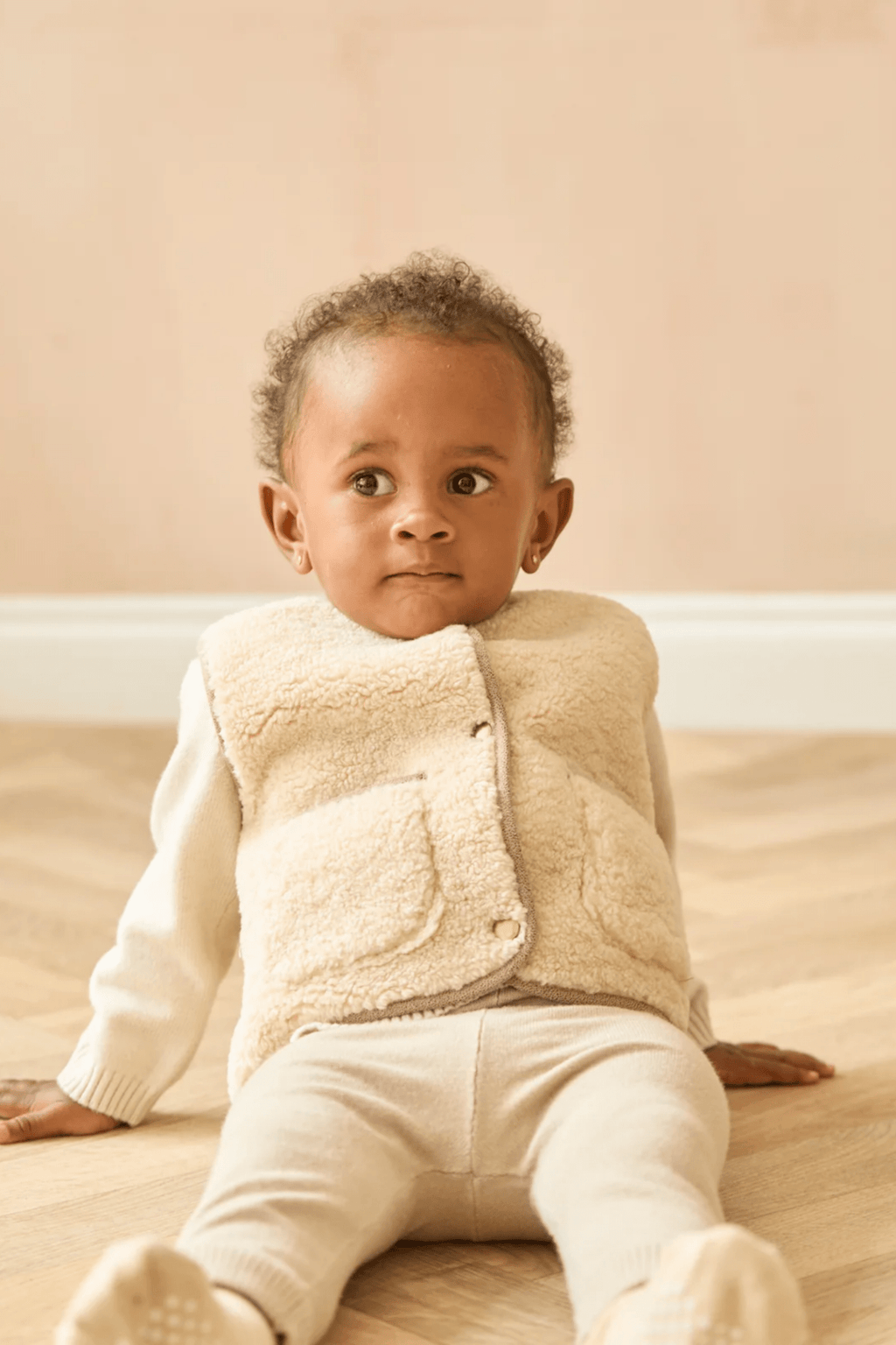 Chalk Mini Babies Lamb Gilet Polar Cream - Dotique - Chalk