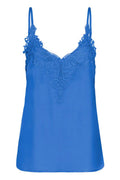 Front view of Cream 10611224 CRanna Palace Blue Lace Vest Top by Cream Shop the Vendor at Dotique