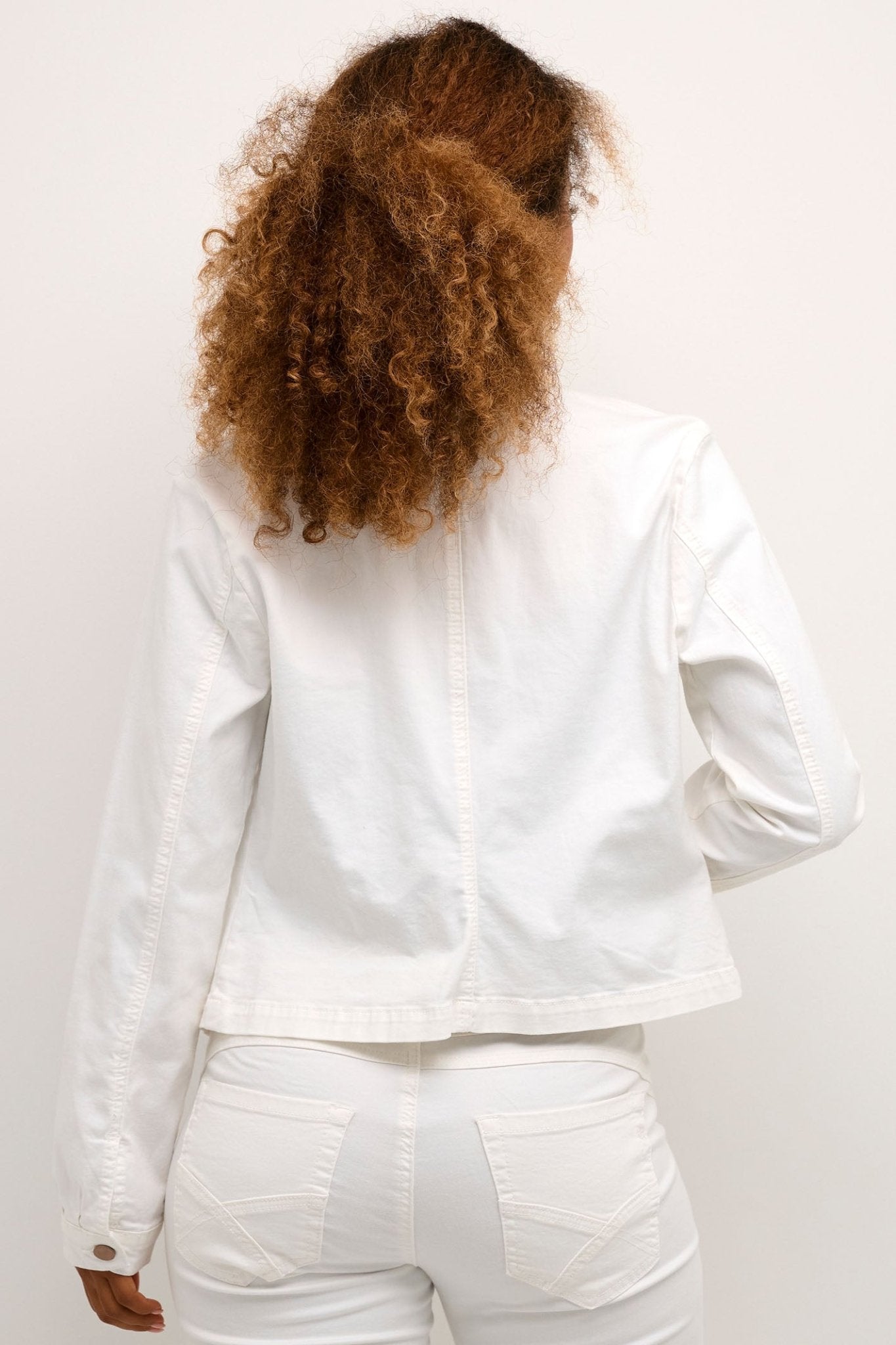 Cream 10612274 CRAnn Snow White Twill Jean Style Jacket - Dotique Chesterfield