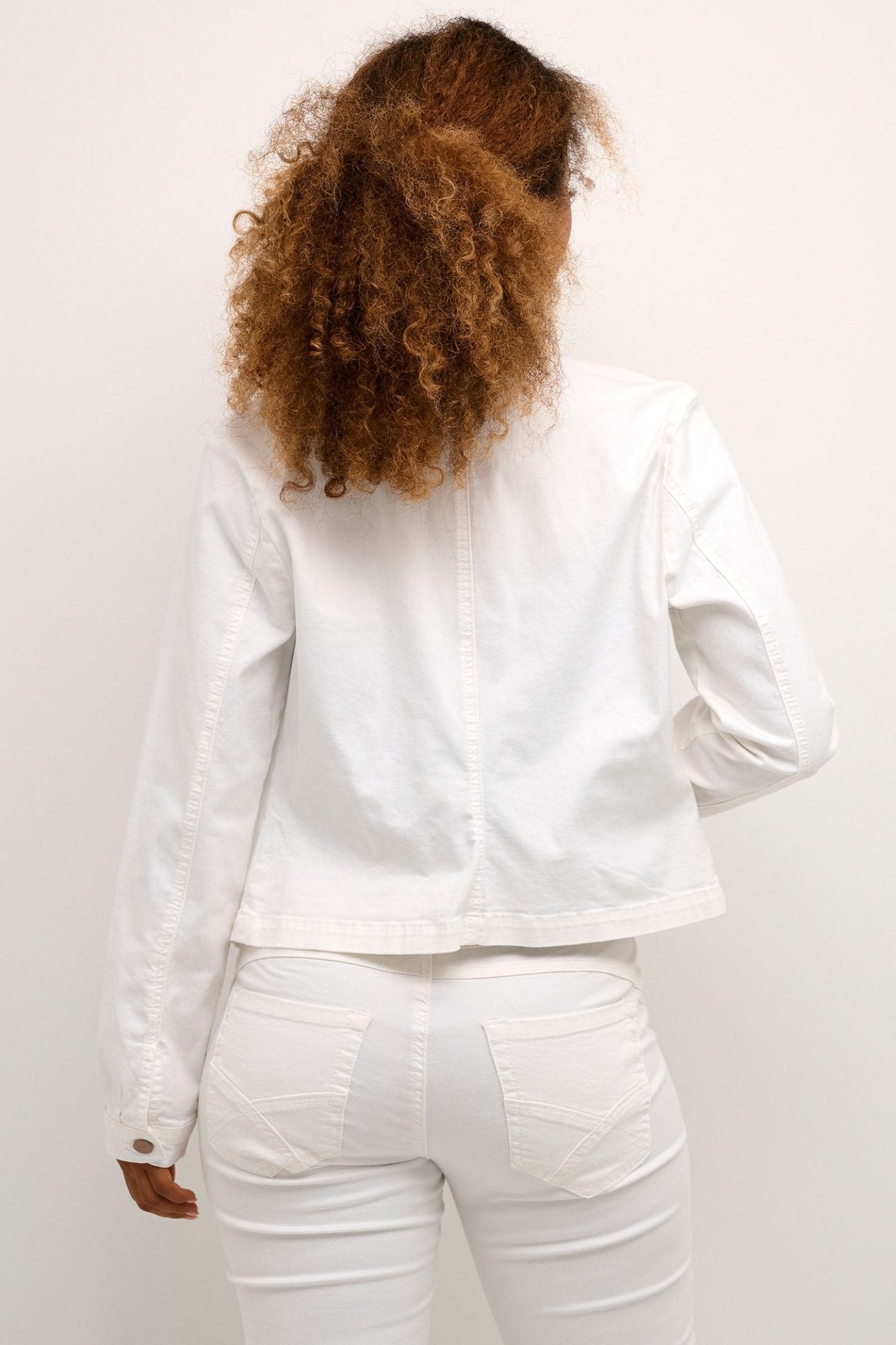 Cream 10612274 CRAnn Snow White Twill Jean Style Jacket - Dotique Chesterfield