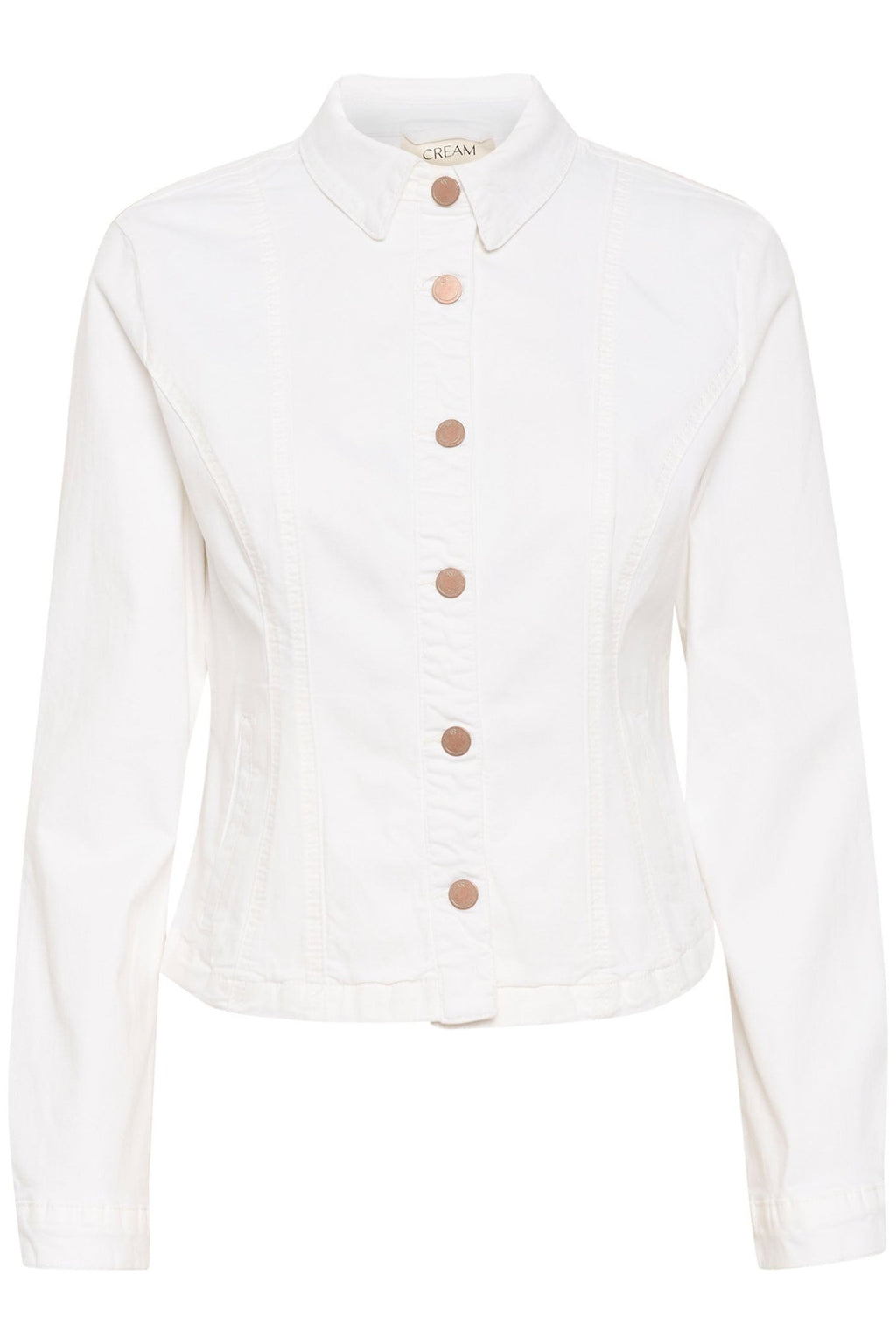 Cream 10612274 CRAnn Snow White Twill Jean Style Jacket - Dotique Chesterfield