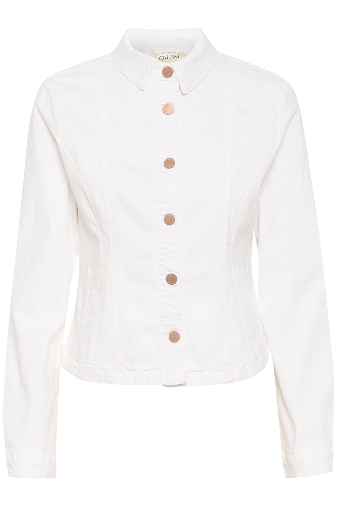 Cream 10612274 CRAnn Snow White Twill Jean Style Jacket - Dotique Chesterfield