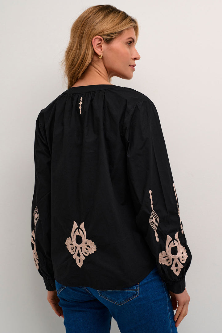 Cream 10612943 CRlpilo Blouse Oriental Black - Dotique