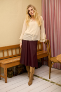Cream 10614242 CRPaloma Skirt Dark Cabernet