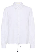 Front view of Cream 10614892 CREstela Short Shirt Snow White with Blue by Cream, shop the vendor at Dotique