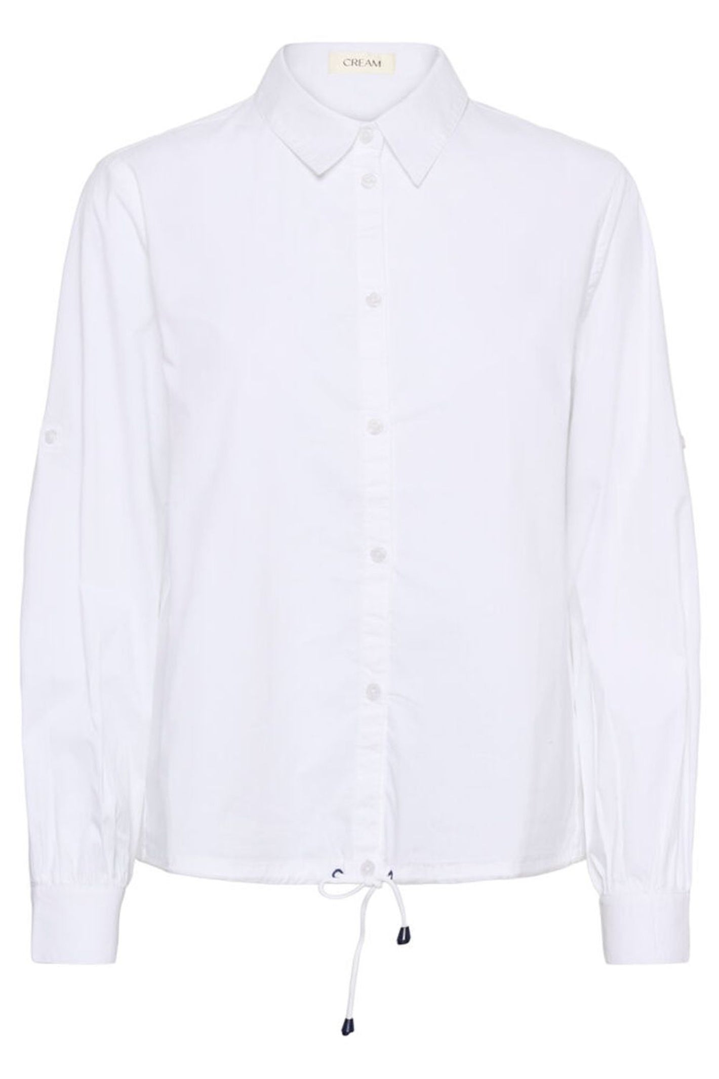 Front view of Cream 10614892 CREstela Short Shirt Snow White with Blue by Cream, shop the vendor at Dotique