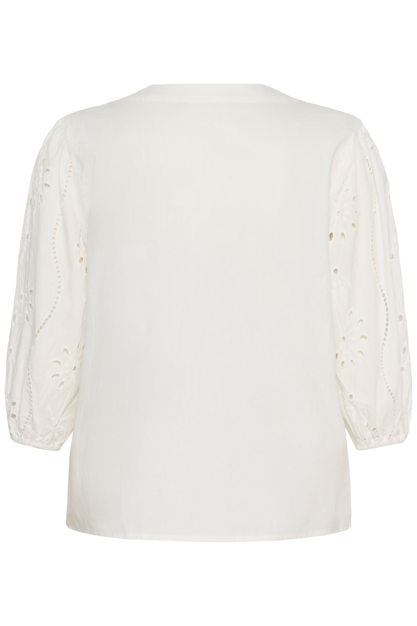 Cream 10614961 CRSigne Blouse Snow White by Cream with broderie anglaise sleeves Shop Cream at Dotique