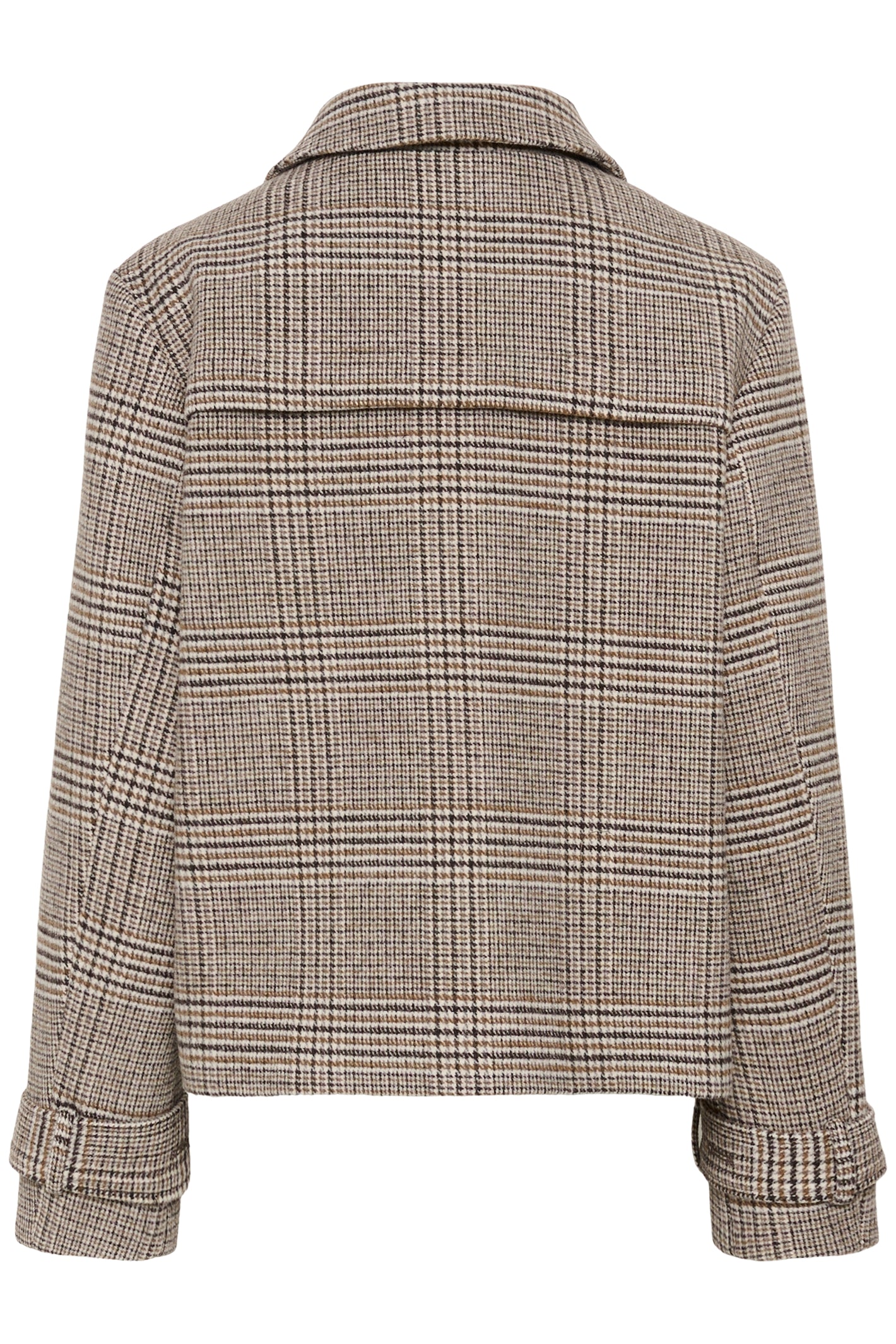 Shop the Cream CRGeorg Short Coat in Grey Check at Dotique. A timeless checked jacket with a straight fit, soft wool blend and versatile hip-length silhouette.