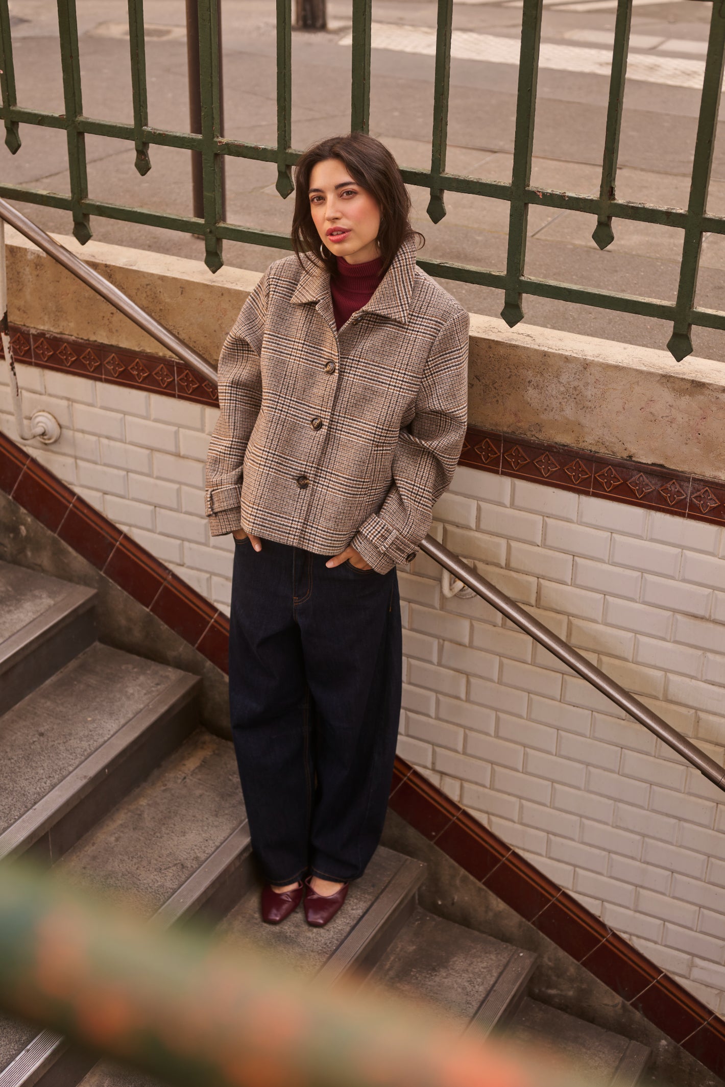 Shop the Cream CRGeorg Short Coat in Grey Check at Dotique. A timeless checked jacket with a straight fit, soft wool blend and versatile hip-length silhouette.
