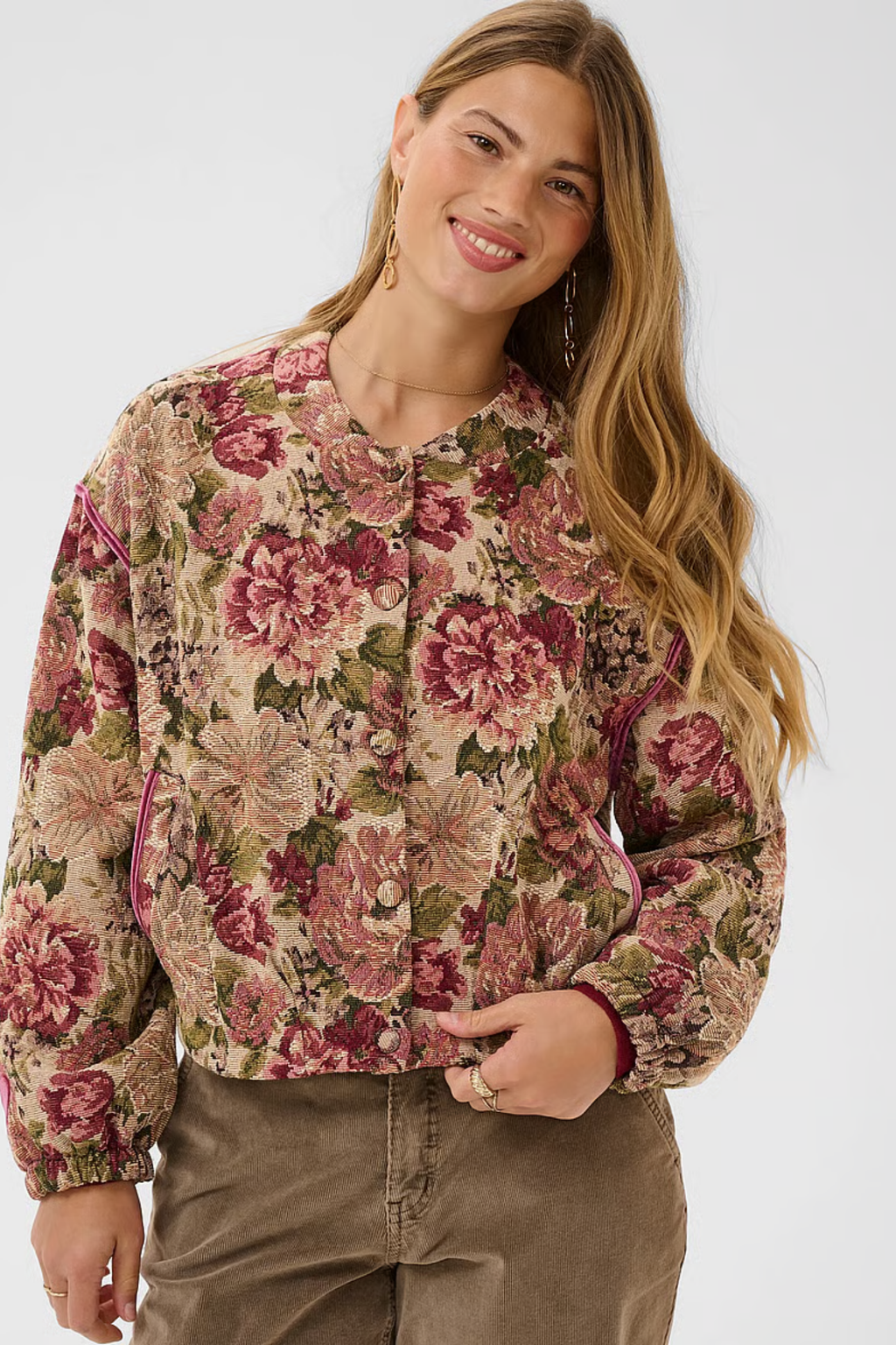 Cream 10615287 CRPetuja Jacket Vintage Rose floral jacket. Shop Cream at Dotique