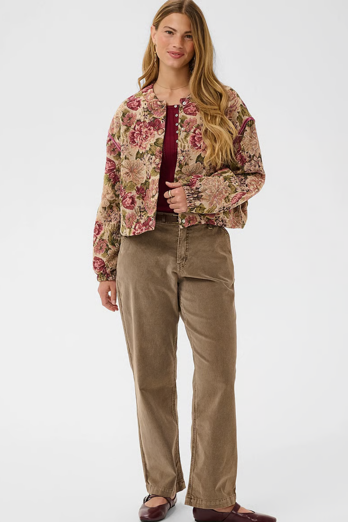 Cream 10615287 CRPetuja Jacket Vintage Rose floral jacket Shop Cream at Dotique