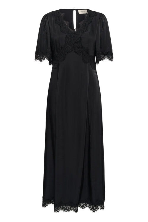 Cream 10615319 Confir Lace Maxi Dress Black with lace trim. Shop Cream at Dotique.