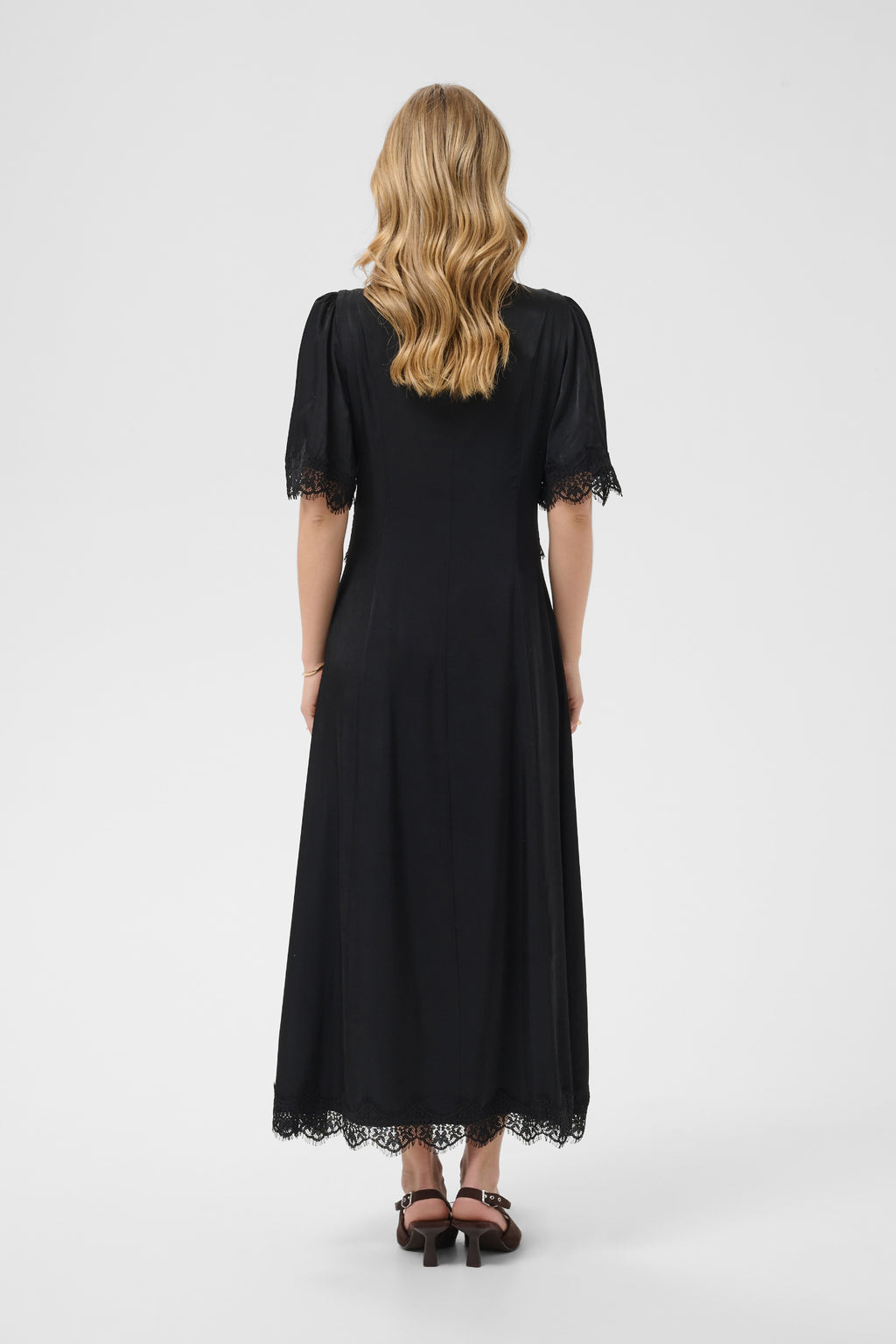 Cream 10615319 Confir Lace Maxi Dress Black
