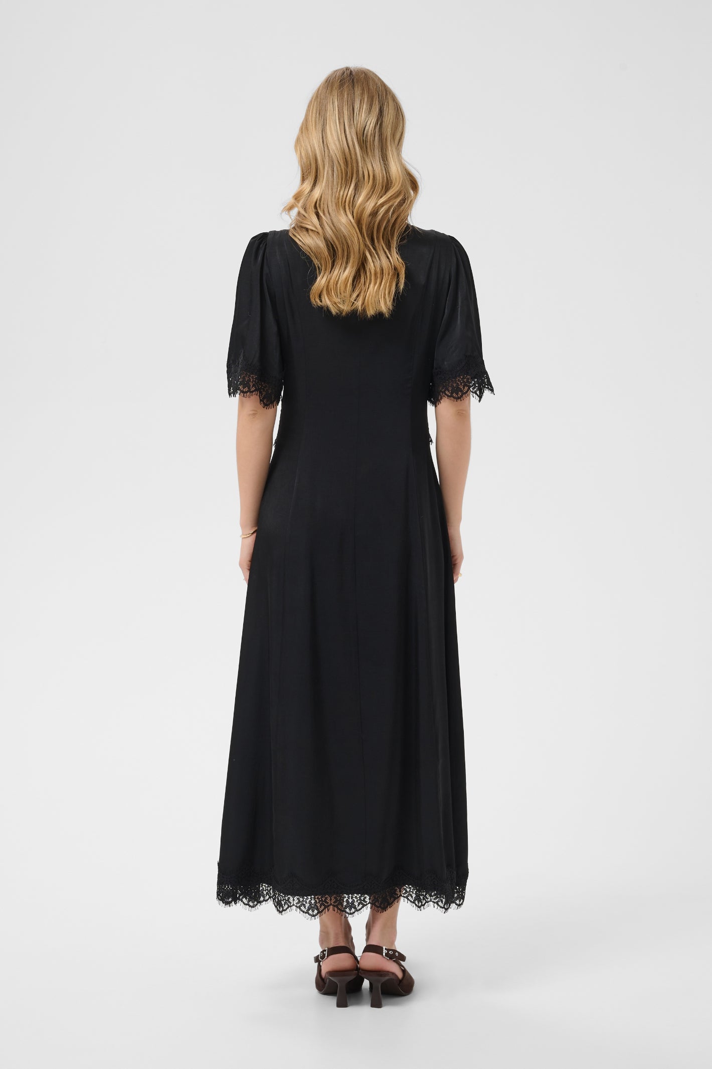 Cream 10615319 Confir Lace Maxi Dress Black
