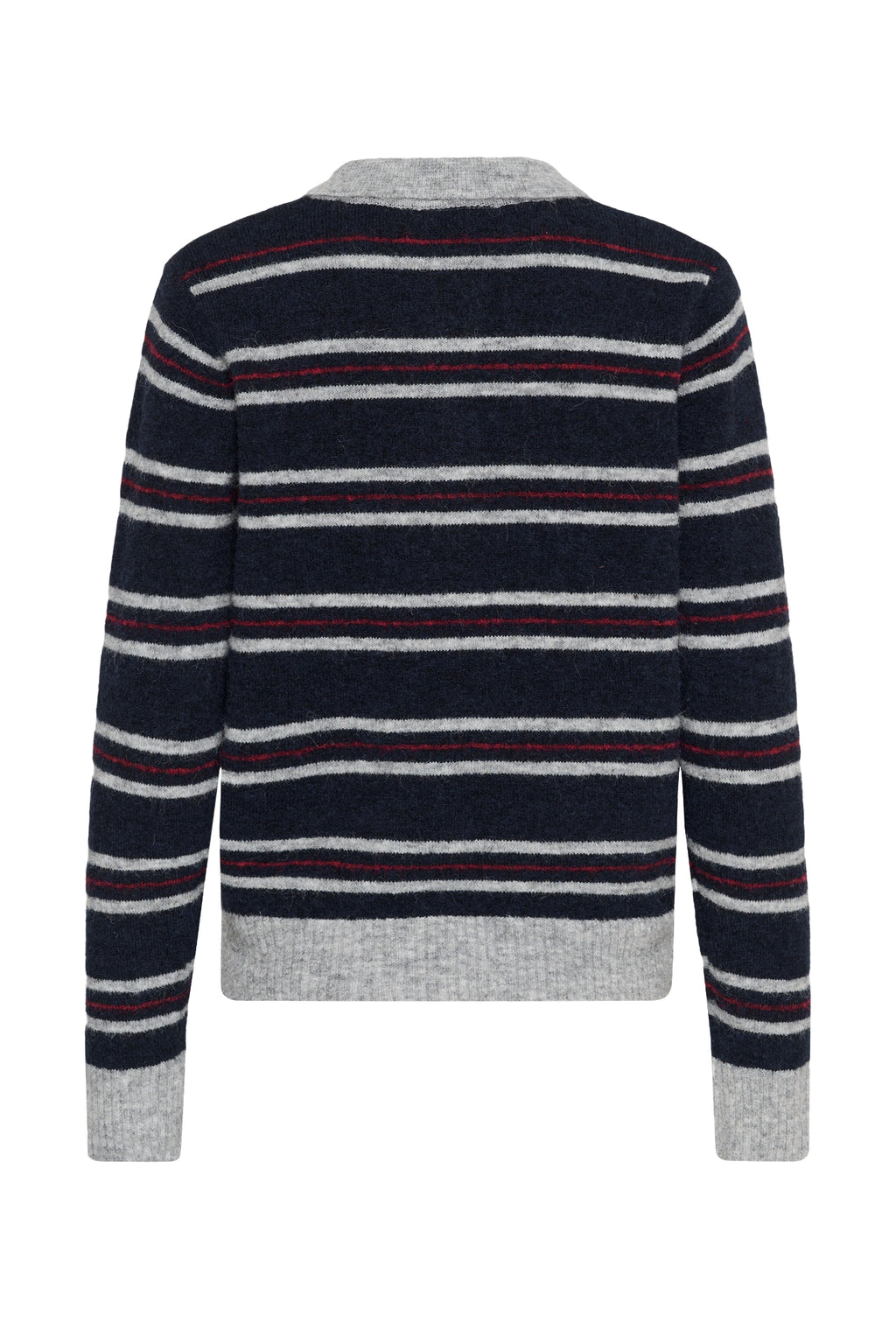 Cream 10615326 Ditte Striped Polo Pullover in Navy