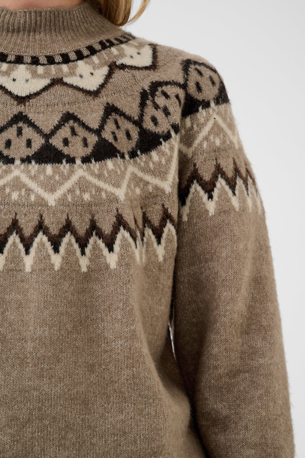 Cream 10615330 CRCherrie Pullover Brown Lentil Melange - Brown