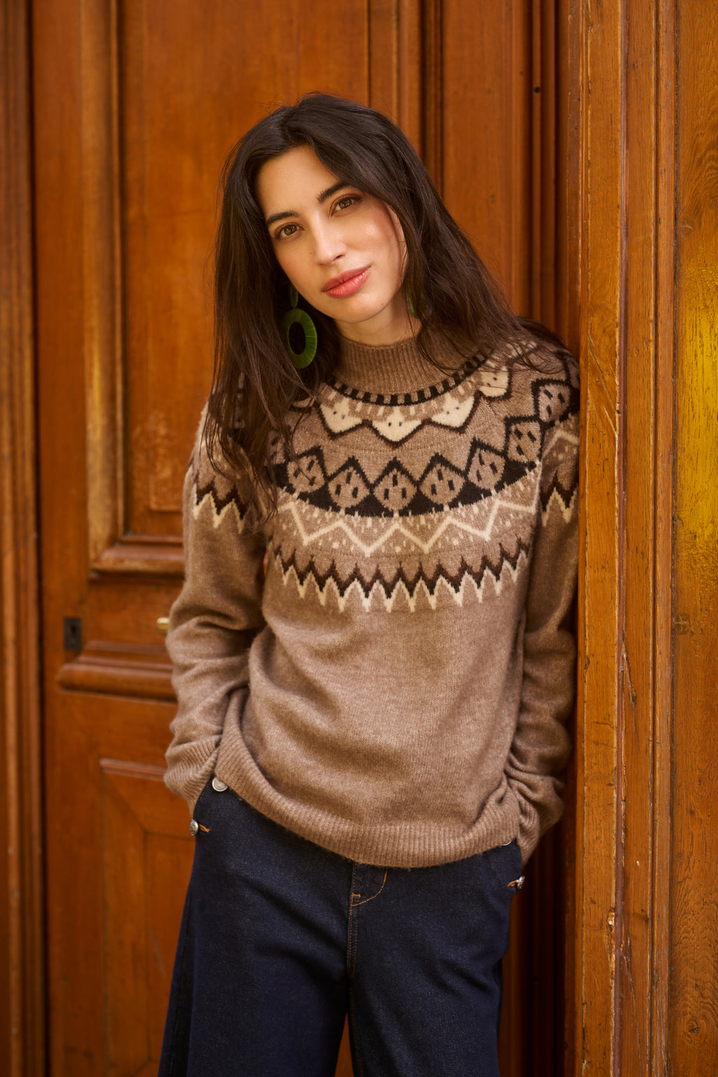 Cream 10615330 CRCherrie Pullover Brown Lentil Melange - Brown