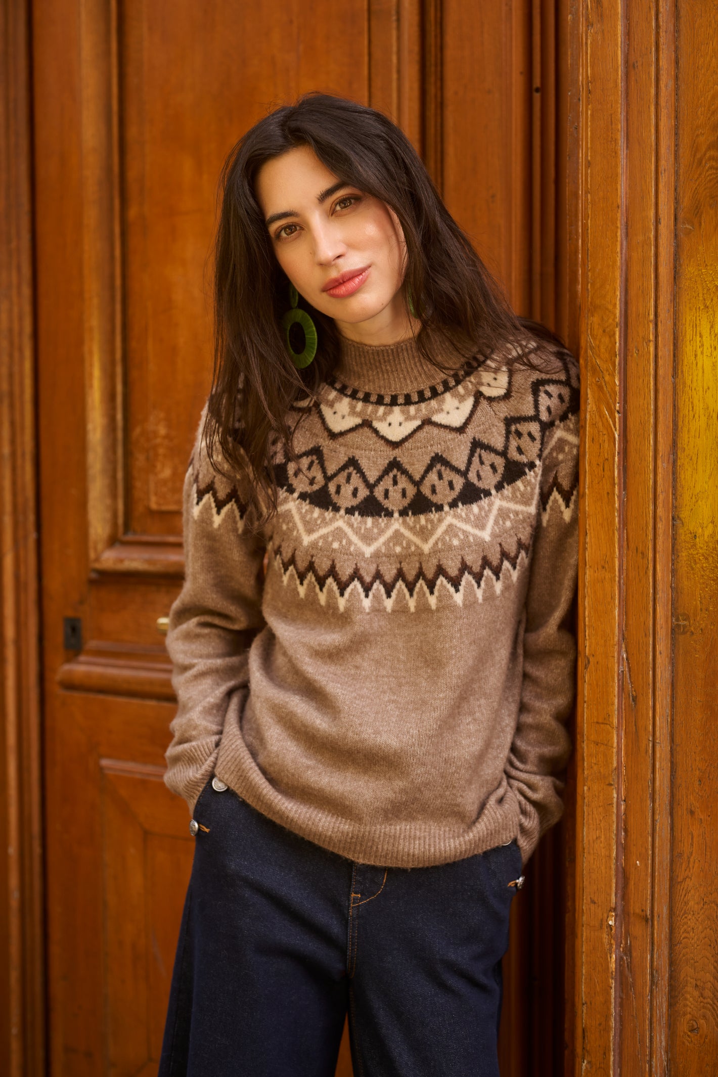 Cream 10615330 CRCherrie Pullover Brown Lentil Melange - Brown
