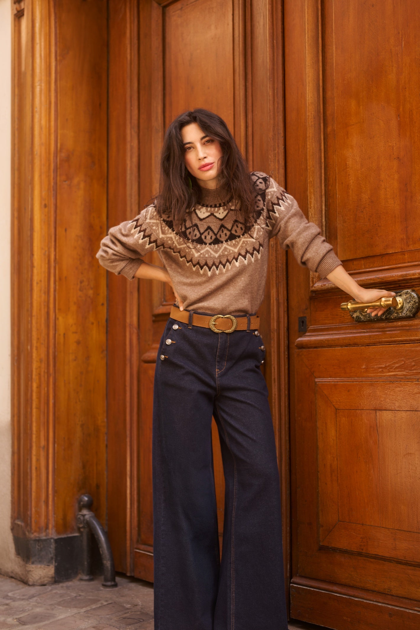 Cream 10615330 CRCherrie Pullover Brown Lentil Melange - Brown