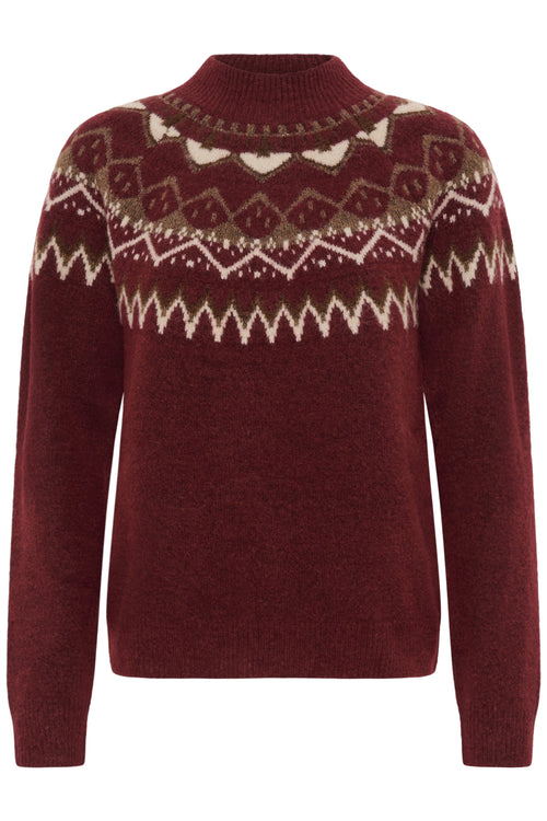 Cream 10615330 CRCherrie Pullover Cabernet Island patterned jumper. Shop Cream at Dotique.