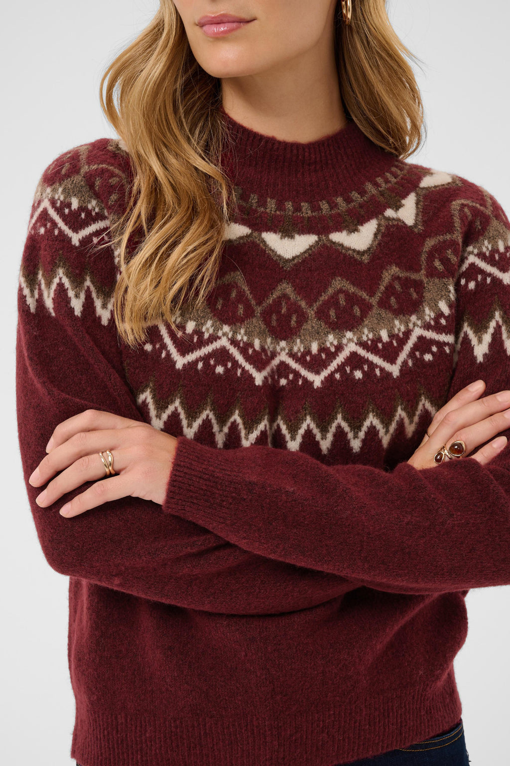 Cream 10615330 CRCherrie Pullover Cabernet Island
