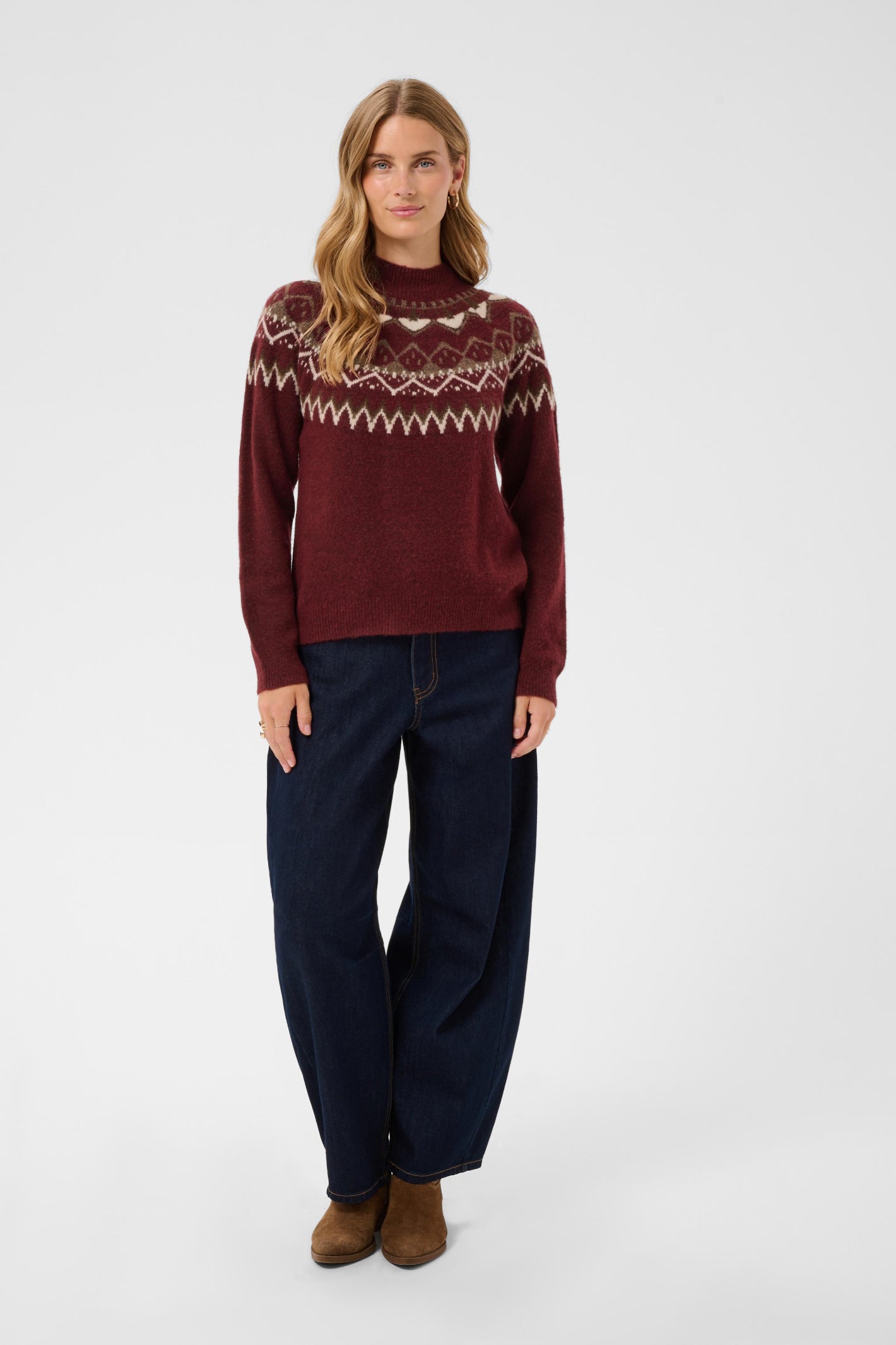 Cream 10615330 CRCherrie Pullover Cabernet Island